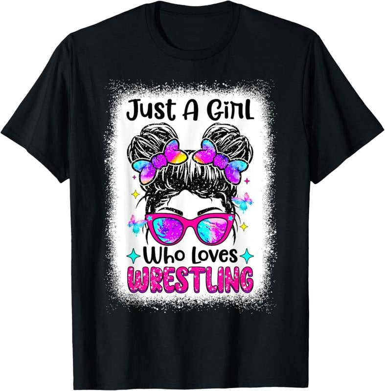 100% Cotton Just A Girl Who Loves Wrestling - Wrestler Girl & Women T-Shirt Hoodie, Sweatshirt | PodTeesHub.com
