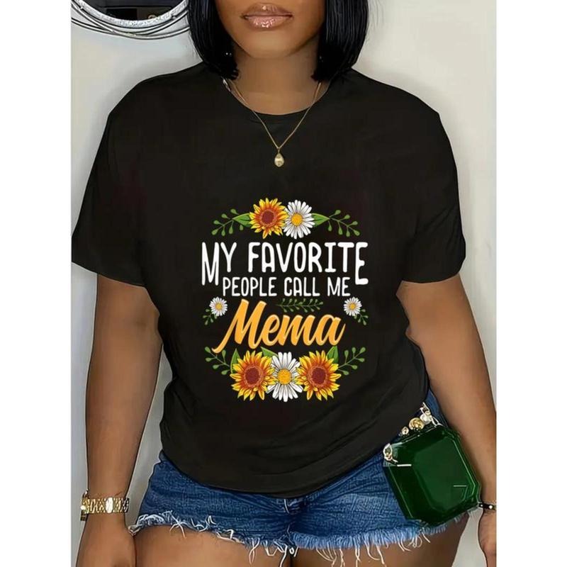 100% Cotton My Favorite People Call Me Mema Shirt Mothers Day Gifts T-Shirt Casual Short Sleeve Shirt Hoodie, Sweatshirt