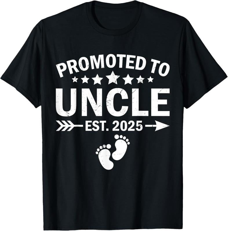 100% Cotton Promoted To Uncle 2025 Soon To Be New Uncle Fathers Day Mens T-Shirt Hoodie, Sweatshirt | PodTeesHub.com