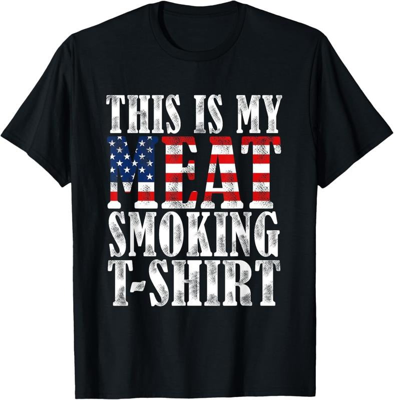 100% Cotton Retro BBQ Smoker Vintage US Flag This Is My Meat Smoking T-Shirt Hoodie, Sweatshirt | PodTeesHub.com