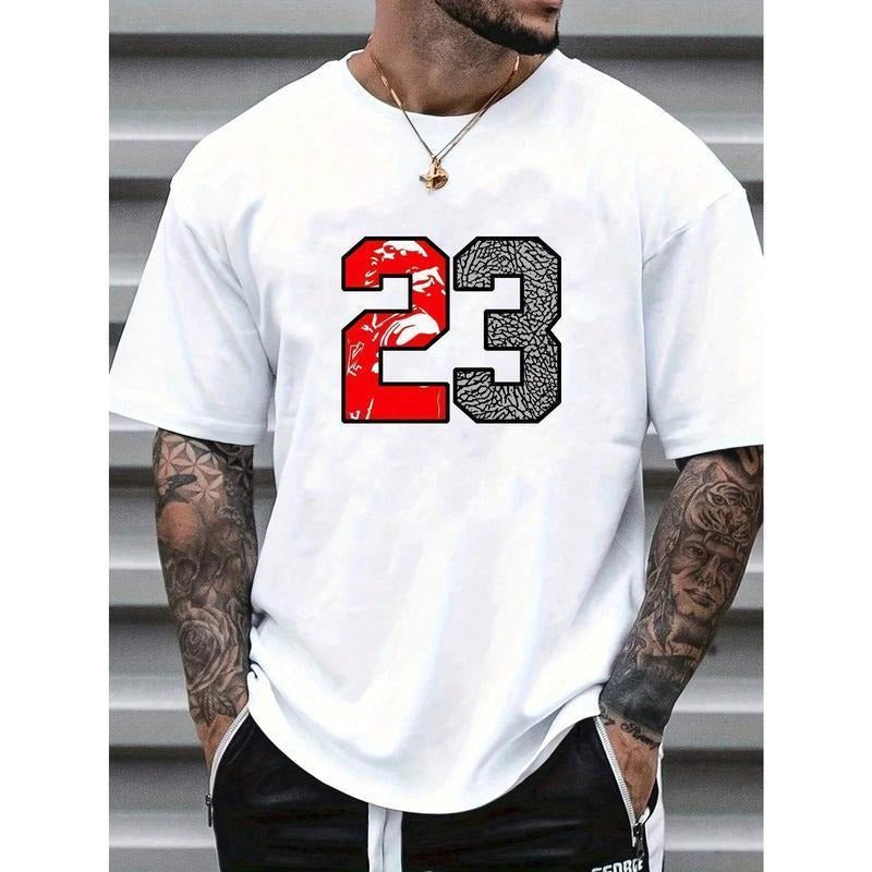 100% Cotton T - Shirt With A Sports - Inspired Design: '23' Graphic For A Basketball - Themed And Iconic Vibe Golf Gift...