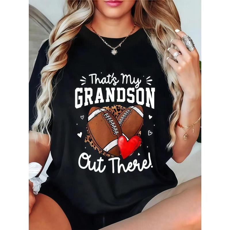 100% Cotton That's My Grandson Out There Funny Football Grandma T-Shirt Hoodie, Sweatshirt | PodTeesHub.com