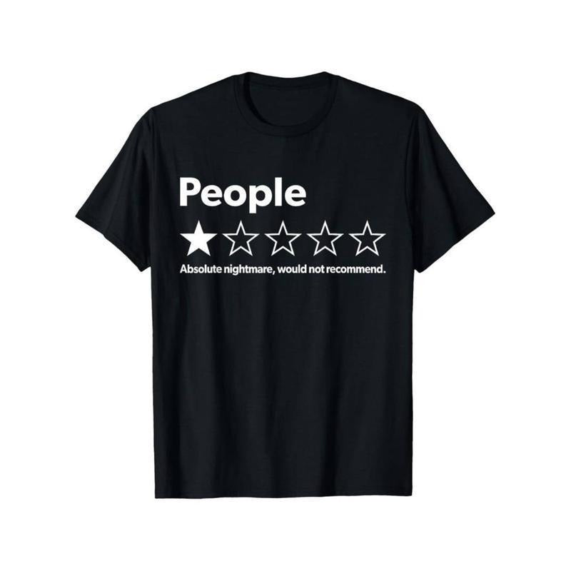 100% Cotton Unisex Crew Neck Tee  Unisex-Adults T-Shirt - Black, Small - Short Sleeve - Funny Review People One Star:...