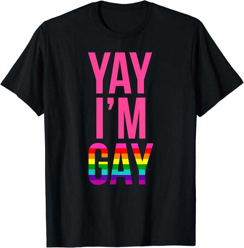 [100% Cotton]Yay I'm Gay - Pride LGBT Rainbow Breathable casual T-shirt Hoodie, Sweatshirt | PodTeesHub.com