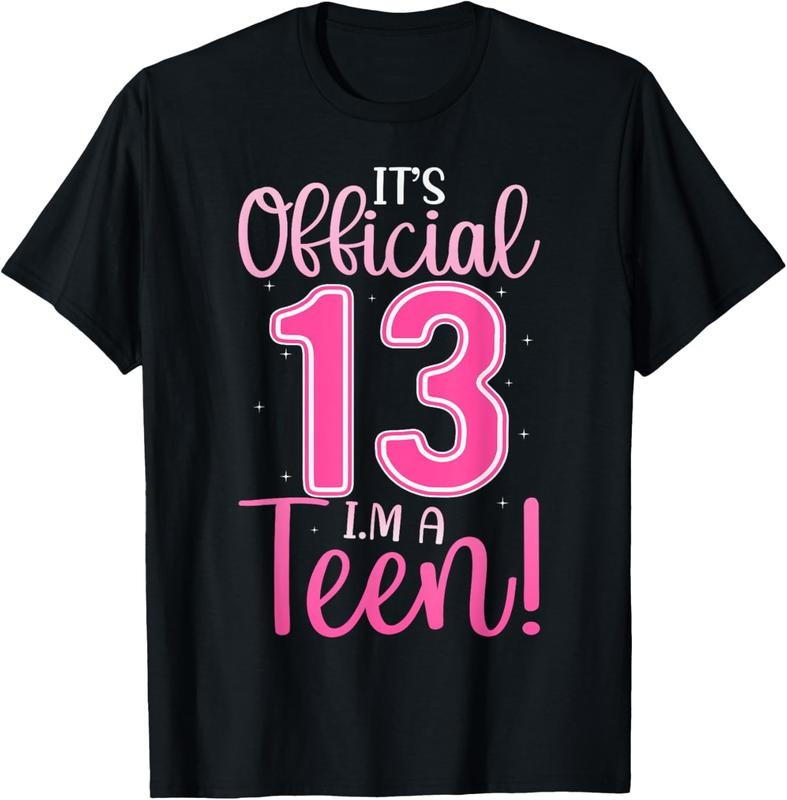 100% cotton 13th Birthday Girls 13 Years Teen Teenager Birthday T-Shirt women graphic shirts Hoodie, Sweatshirt