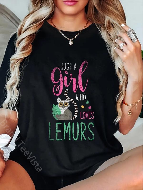 100% cotton Animal Lover Women Girls Lemur T-Shirt women graphic shirts Hoodie, Sweatshirt | PodTeesHub.com