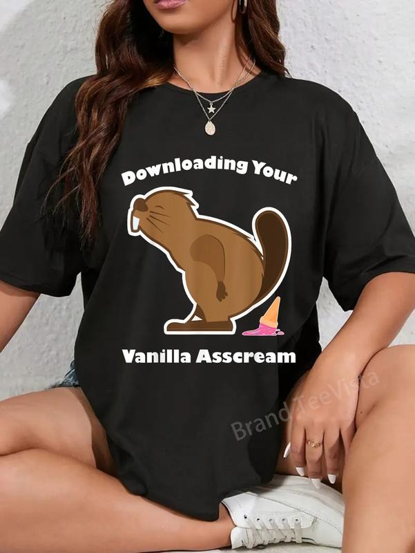 100% cotton Animal Rights Supporter Vanilla Icecream Lover Beaver Castor T-Shirt women graphic shirts Hoodie, Sweatshirt