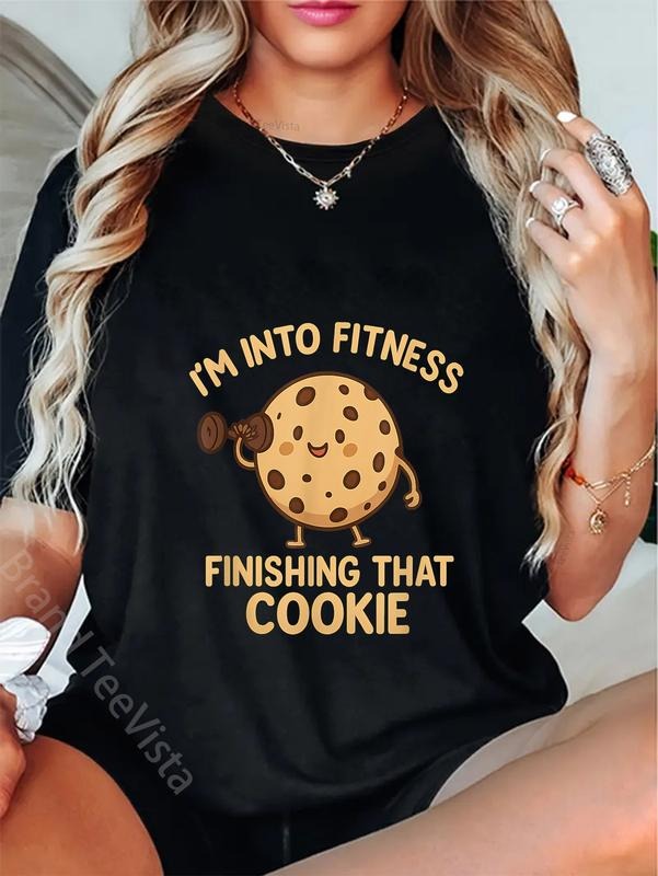 100% cotton Cookie Fitness Motivation Funny Gym Humor Lifting Dumbbell T-Shirt women graphic shirts Hoodie, Sweatshirt