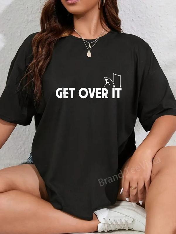 100% cotton Funny - Get Over It - Pole Vault T-Shirt women graphic shirts Hoodie, Sweatshirt | PodTeesHub.com