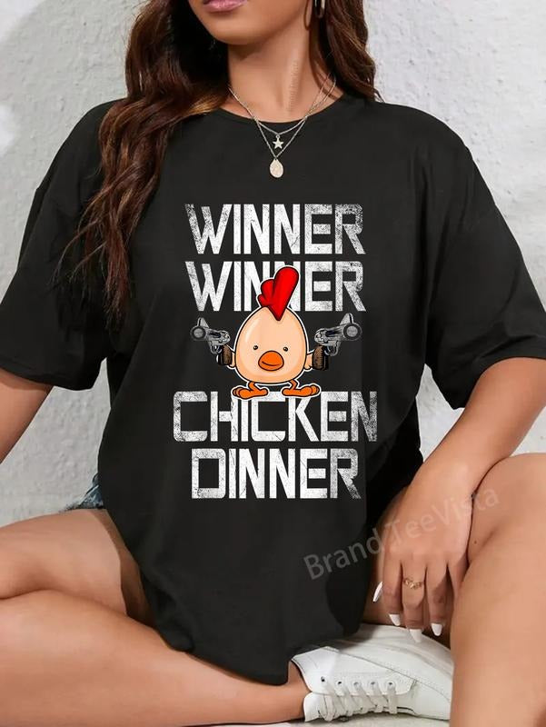 100% cotton Funny Gaming I Winner Chicken Dinner - Celebration Gift T-Shirt women graphic shirts Hoodie, Sweatshirt