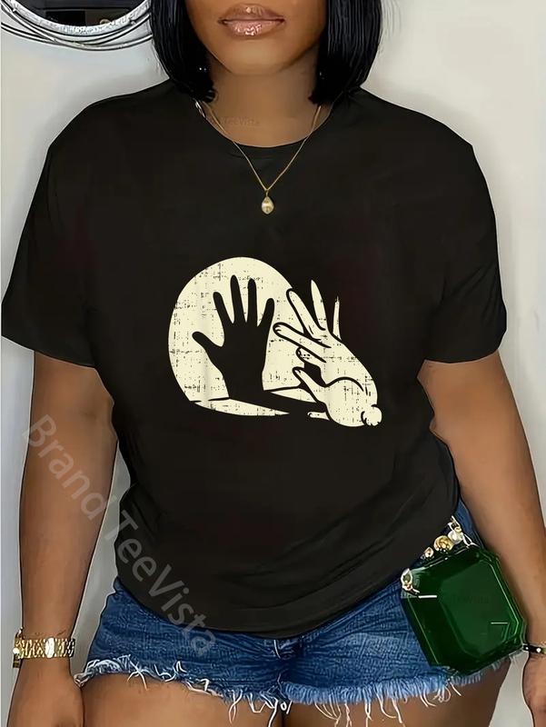 100% cotton Funny Rabbit Shirt Animal Bunny Lover Shadow Play Pun Gift T-Shirt women graphic shirts Hoodie, Sweatshirt