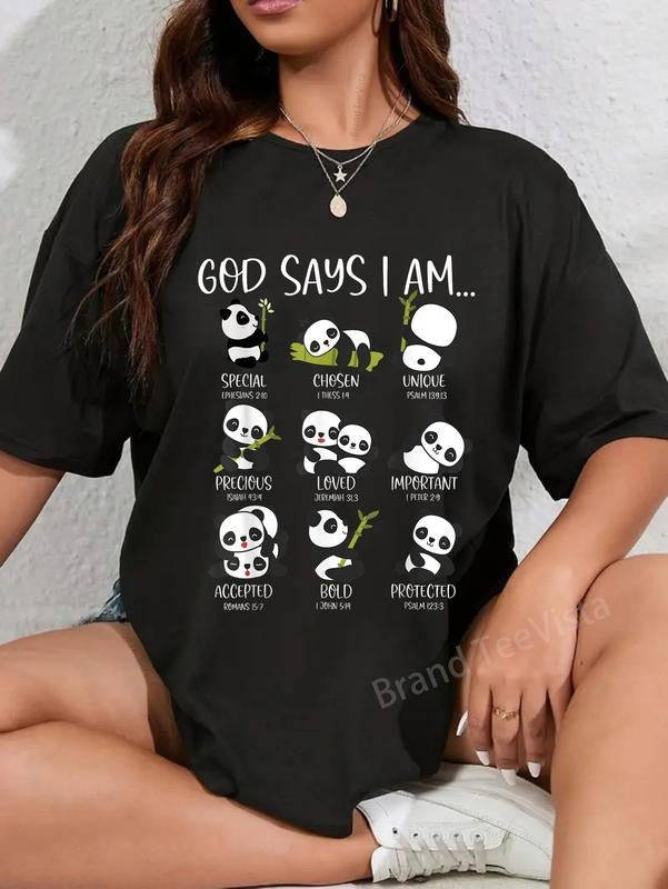100% cotton God Say I Am Cute Anime Panda Bible Quotes T-Shirt women graphic shirts Hoodie, Sweatshirt | PodTeesHub.com