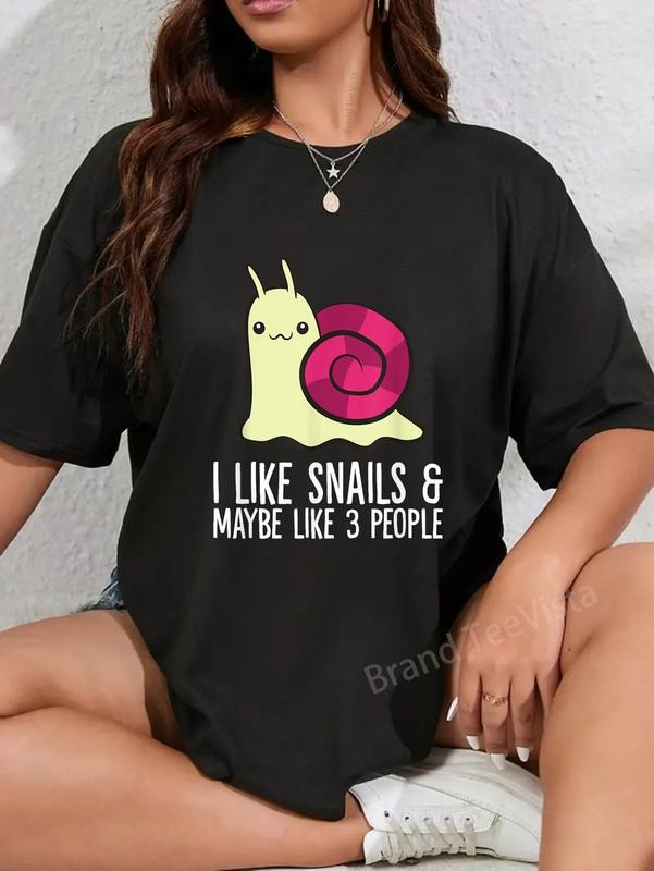100% cotton I Like Snails And Maybe Like 3 People Cute Snail T-Shirt women graphic shirts Hoodie, Sweatshirt | PodTeesHub.com