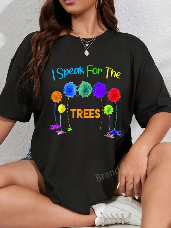 100% cotton I Speak For Trees Earth Day Save Earth Inspiration Hippie T T-Shirt women graphic shirts Hoodie, Sweatshirt