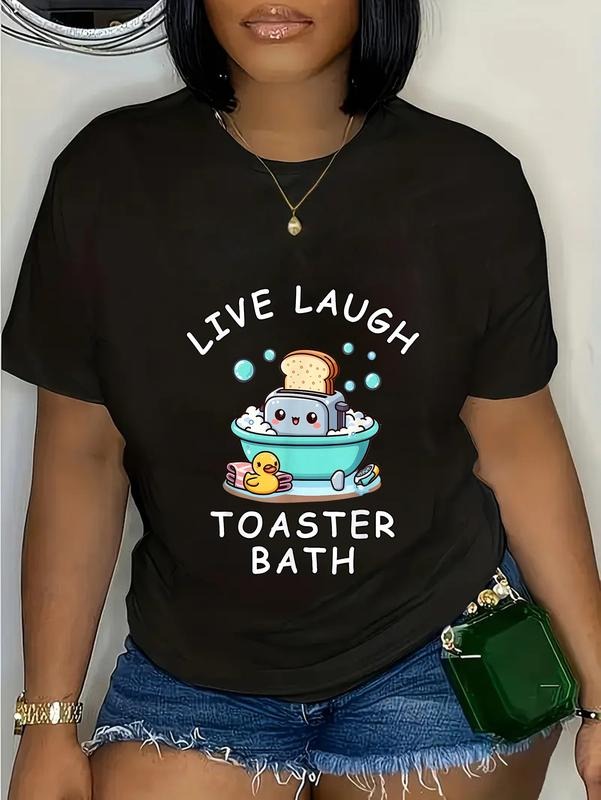 100% cotton Live Laugh Toaster Bath, Sarcastic Unhinged Meme Saying T-Shirt casual Fashion graphic tees for women Hoodie,...