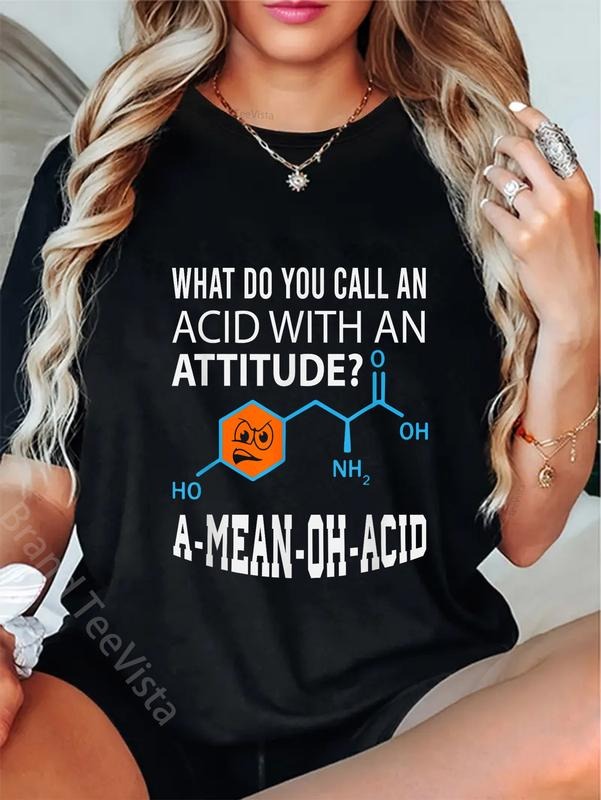 100% cotton Nerdy Amino Acid Humor Science & Chemistry Pun Gift T-Shirt women graphic shirts Hoodie, Sweatshirt