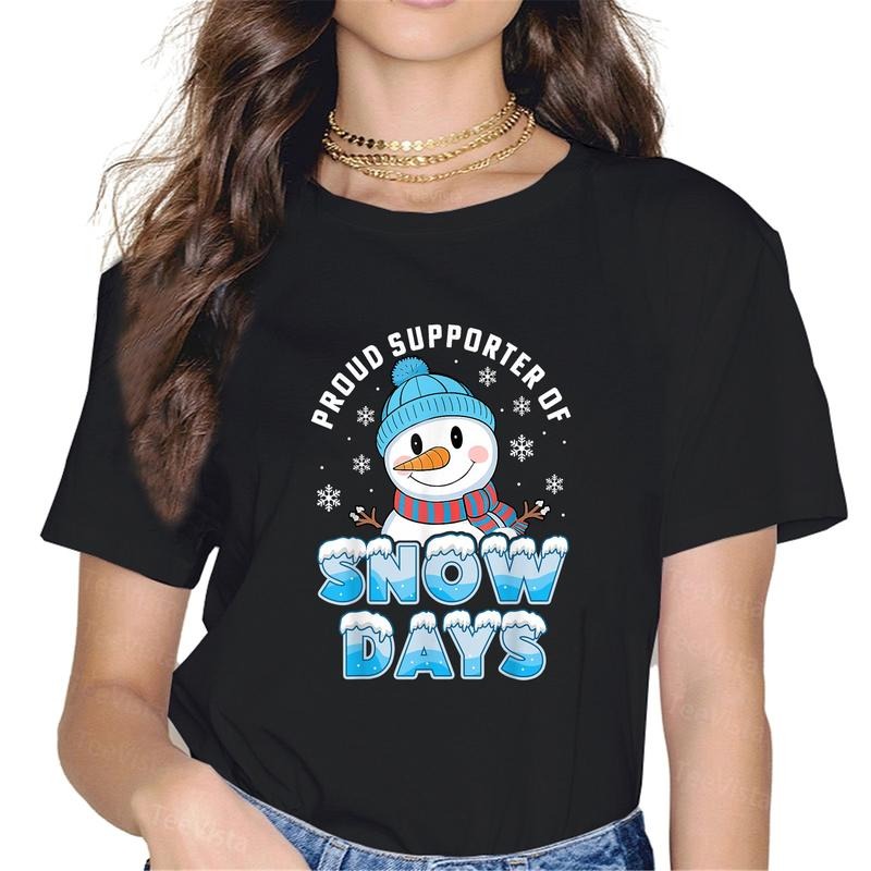 100% cotton Retro Proud Supporter Of Snow Days Teacher Christmas Holiday T-Shirt women graphic shirts style 02 Hoodie,...