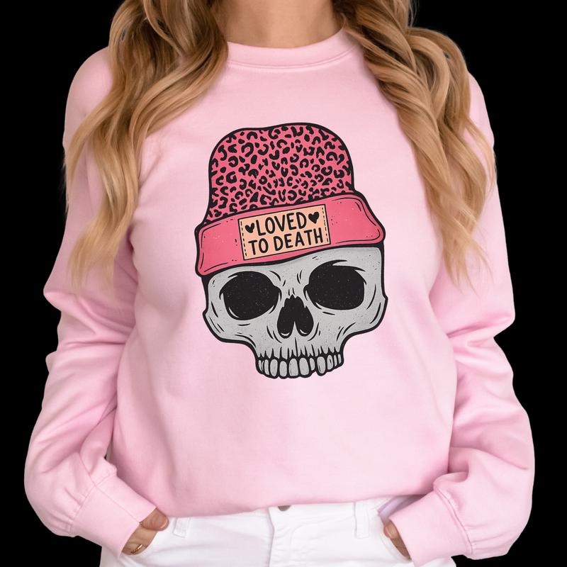 100.  LOVED TO DEATH VALENTINE'S DAY Graphic Tees Casual T-Shirt Long Sleeve Crewneck or Hoodie Grunge Alt Aesthetic Edgy...