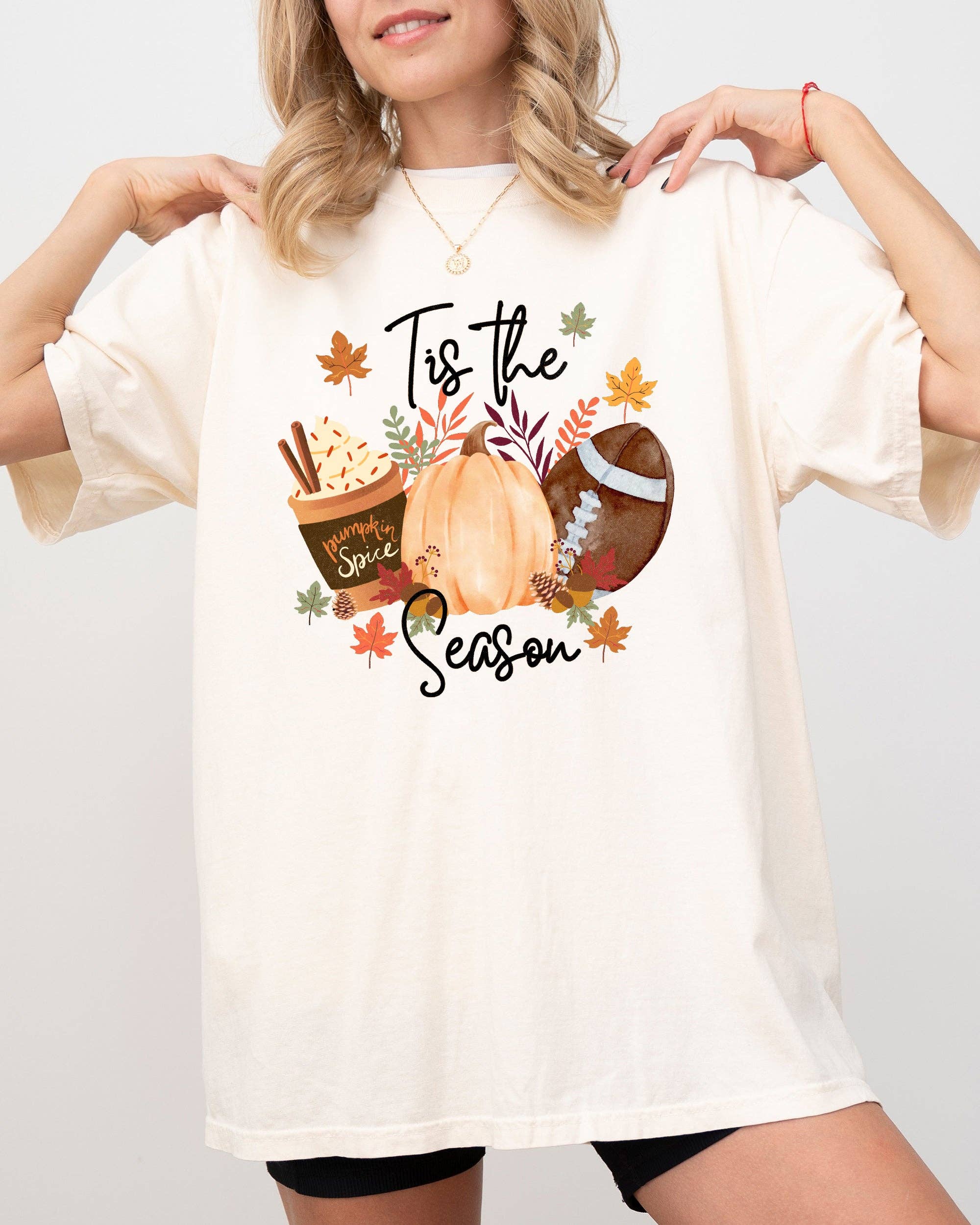 Tis the Season, Football, Leaves Autumn Fall Halloween Shirt Hoodie, Sweatshirt | PodTeesHub.com