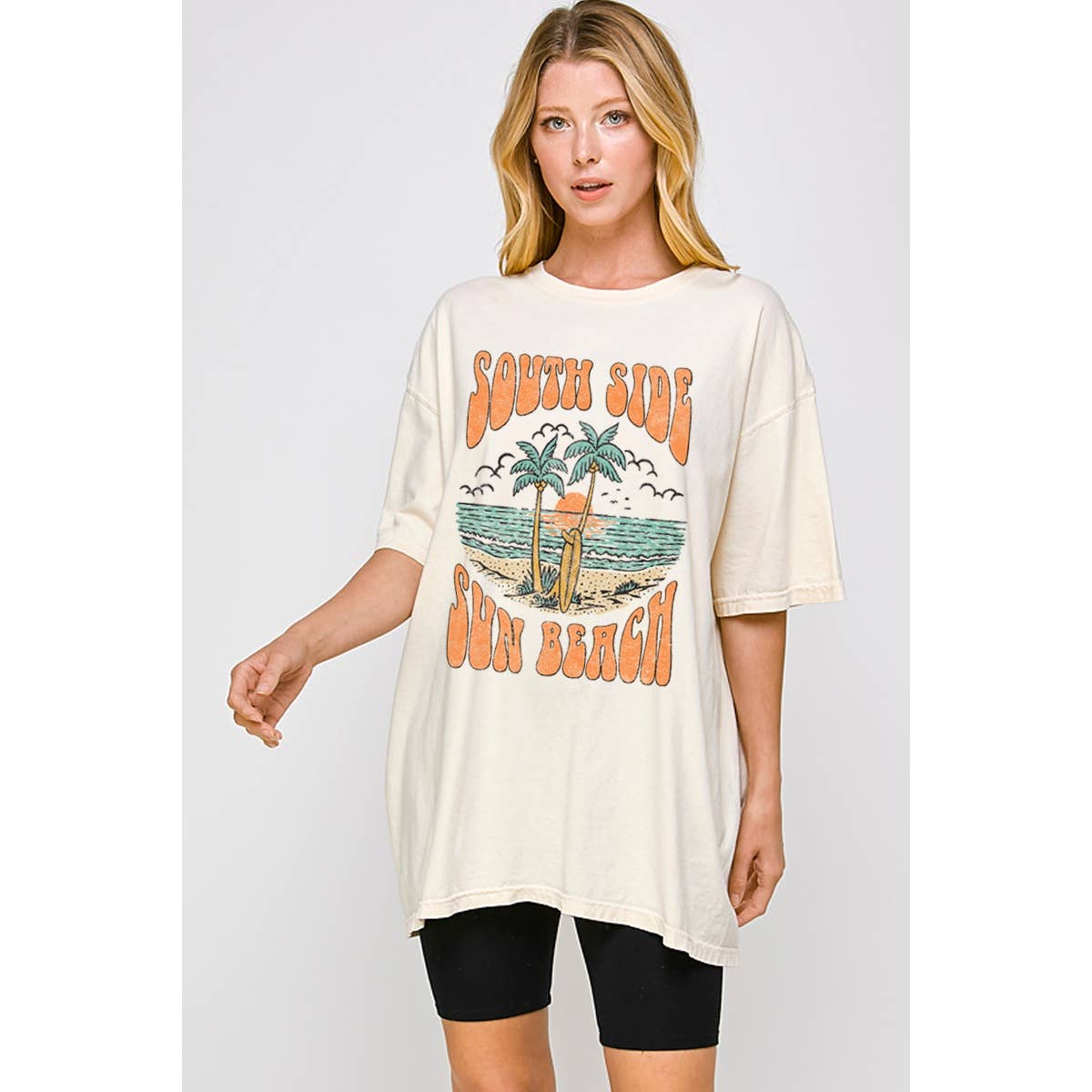 Southside Sun Beach  Graphic  Oversized Tee Hoodie, Sweatshirt | PodTeesHub.com