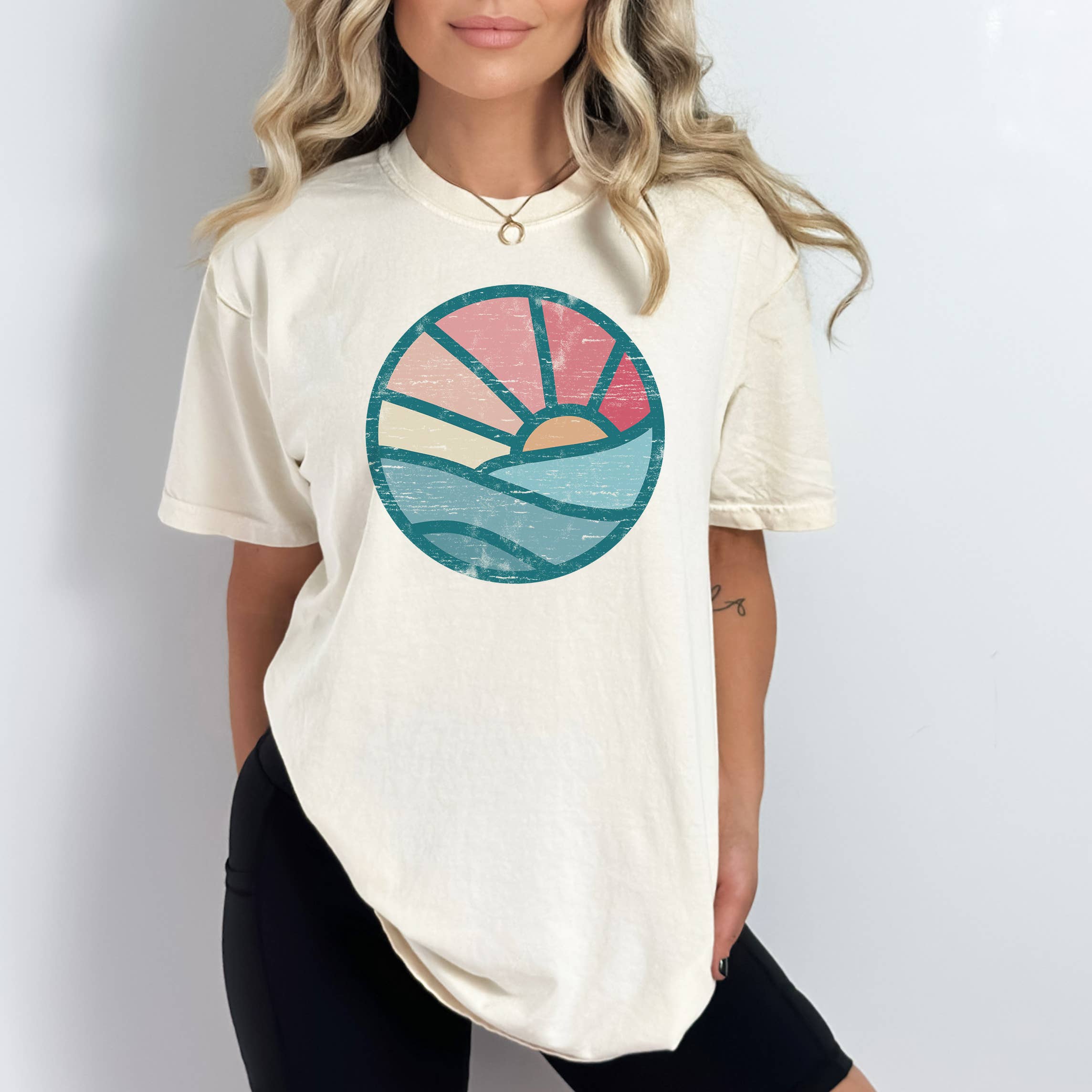 Simple Ocean Sunset Tee | Summer | Sunset | Sizes S-2XL Hoodie, Sweatshirt | PodTeesHub.com