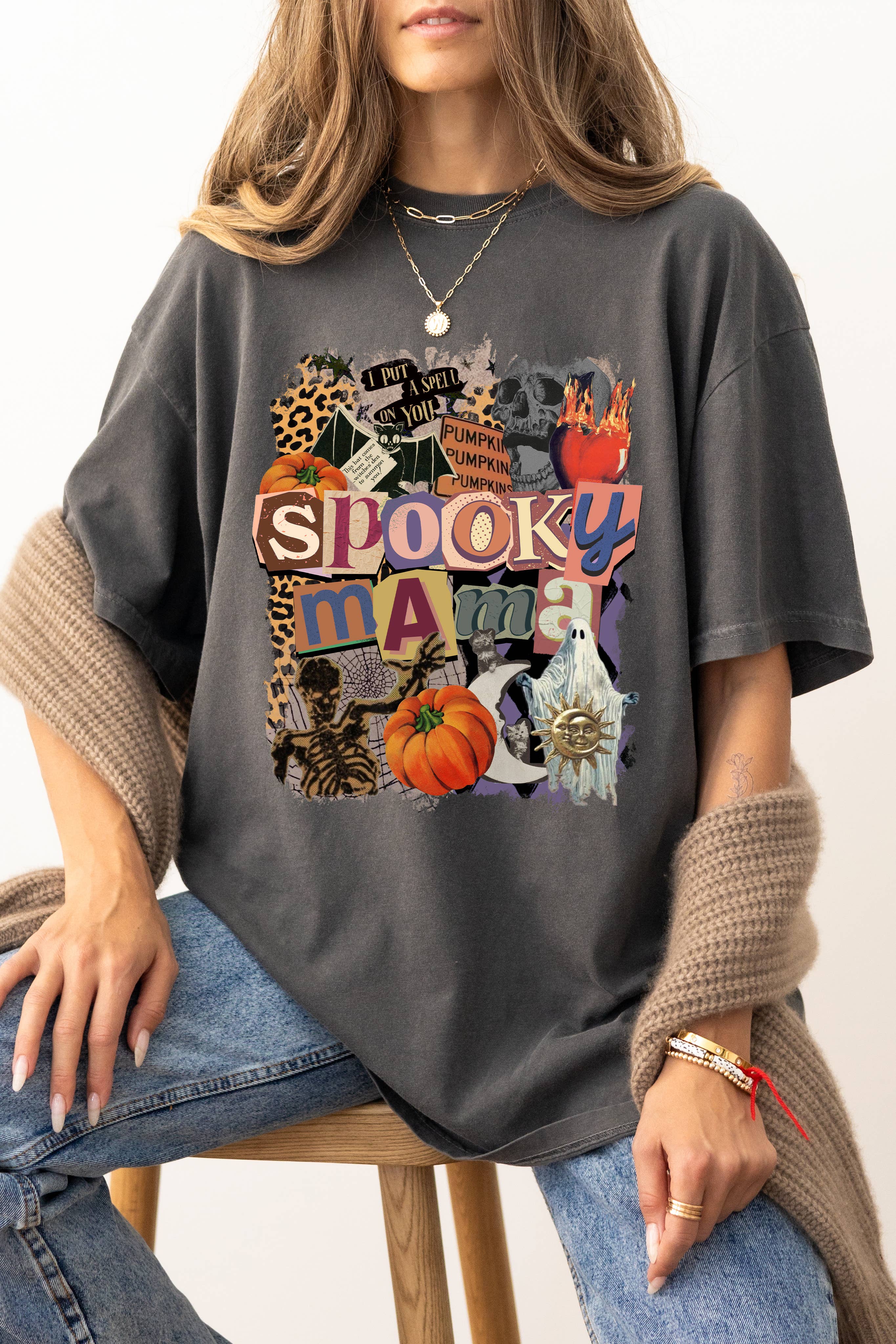 Spooky Mama Graphic Tee Hoodie, Sweatshirt | PodTeesHub.com