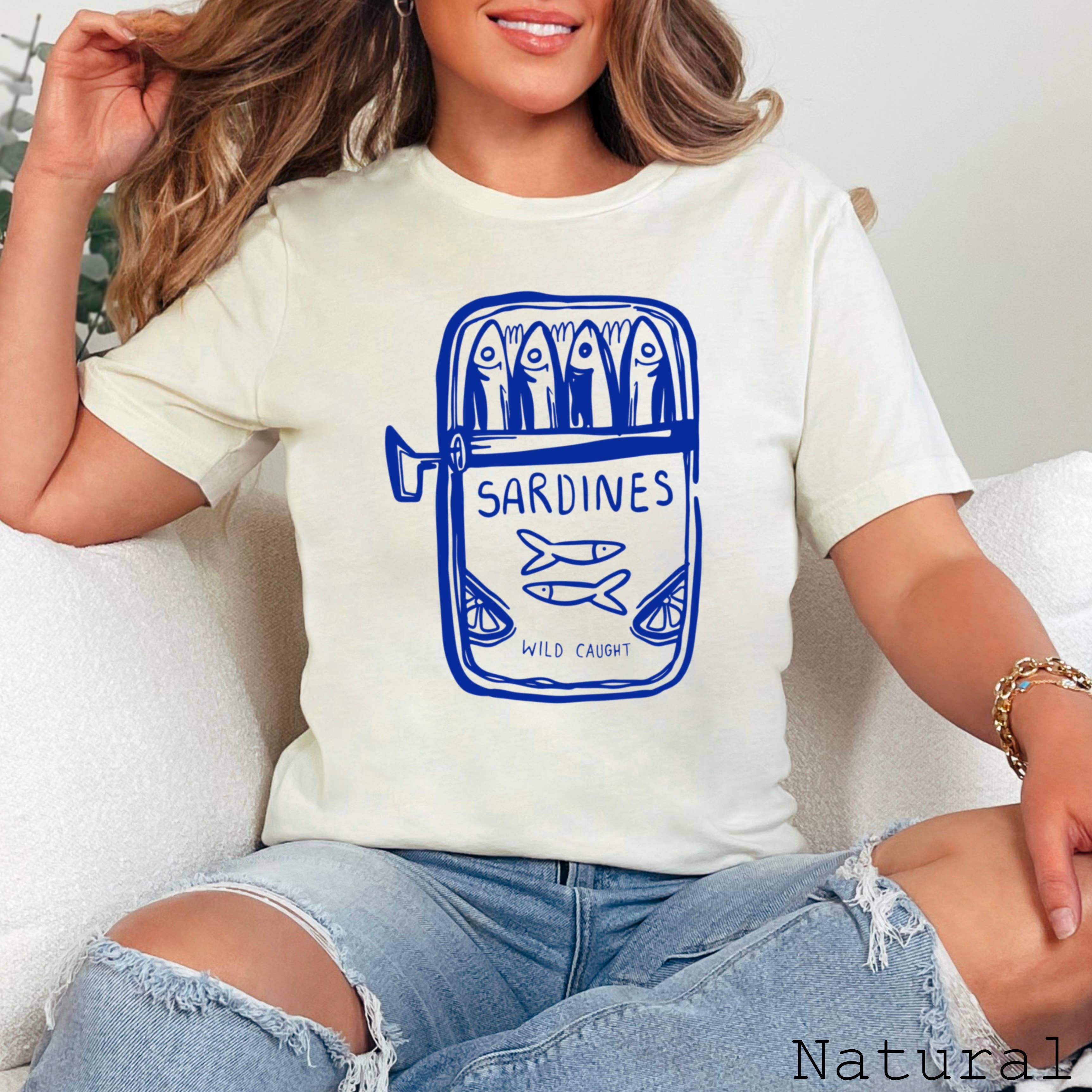 Sardines Coastal Women’S Graphic Tee Bella Canvas Hoodie, Sweatshirt | PodTeesHub.com