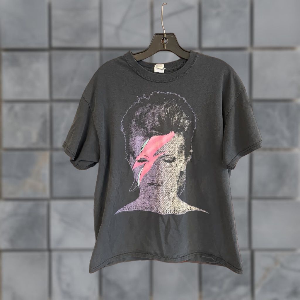 Gildan Vintage David Bowie Aladdin Sane Glam Rock Shirt Unisex Adults Large Black Cotton Crew Neck S Hoodie, Sweatshirt