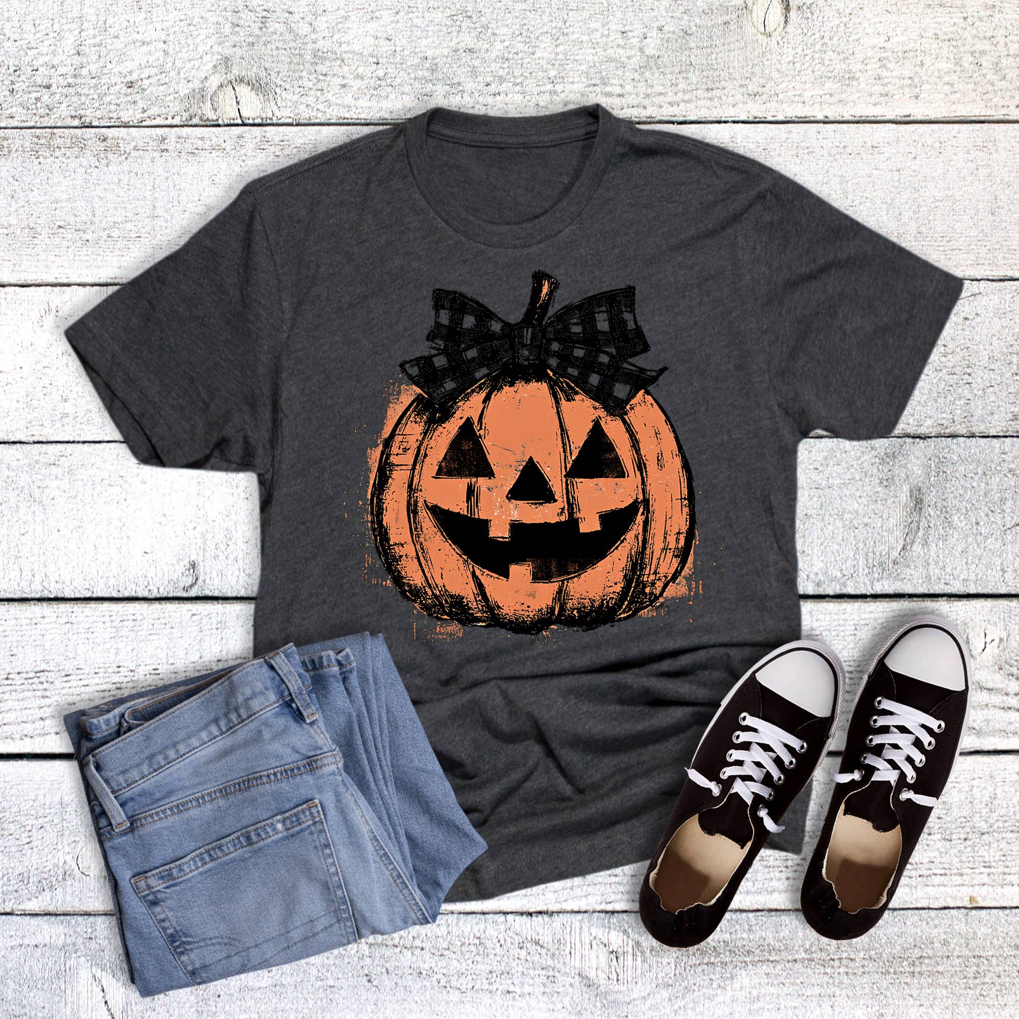 Halloween Retro Coquette Jack O Lantern Graphic Tee Hoodie, Sweatshirt | PodTeesHub.com