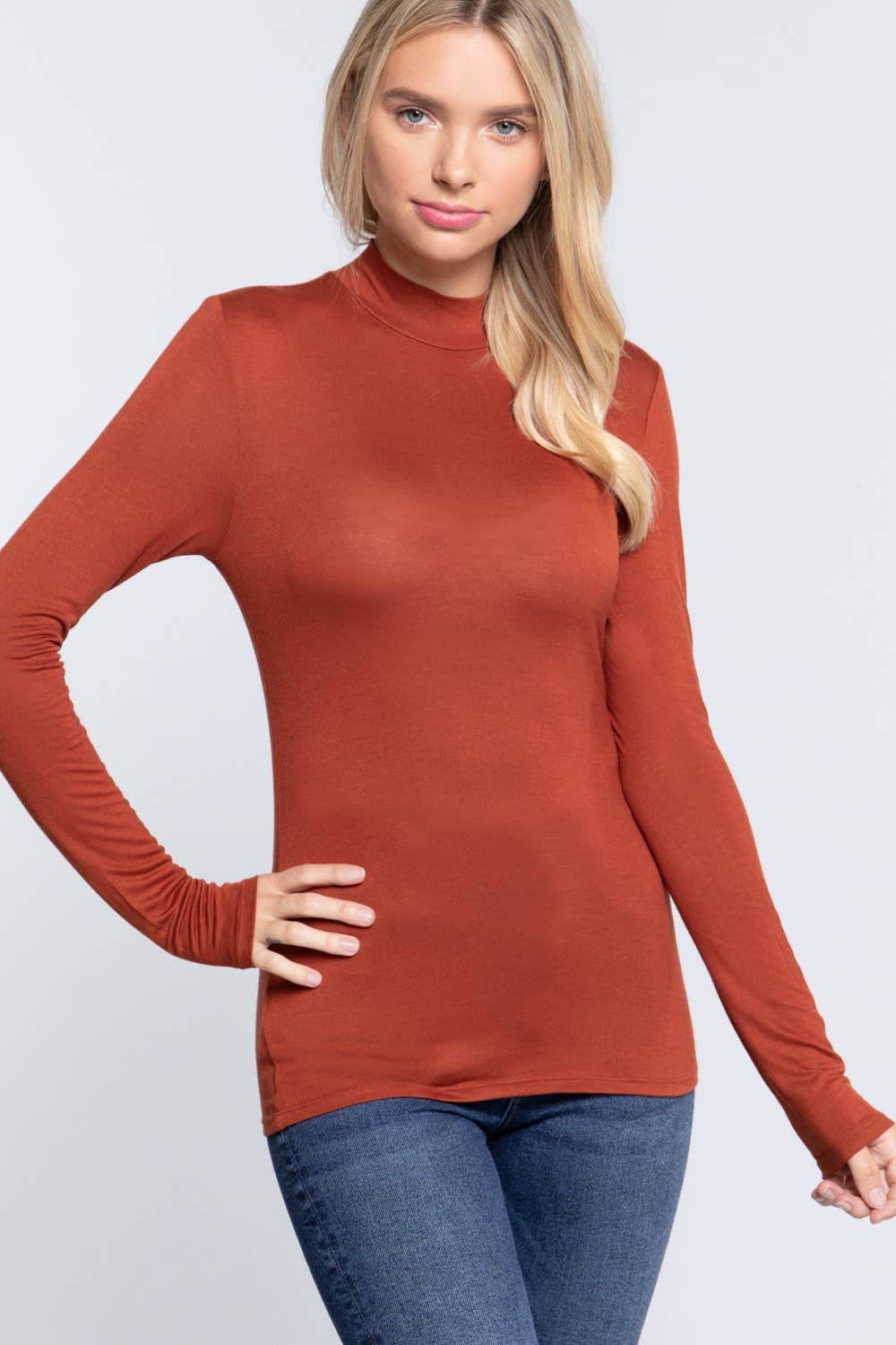 ,.SI-21223 Long Sleeve Mock Neck Fitted Rayon Spandex Jersey T T-Shirts, Hoodie, Sweatshirt | PodTeesHub.com