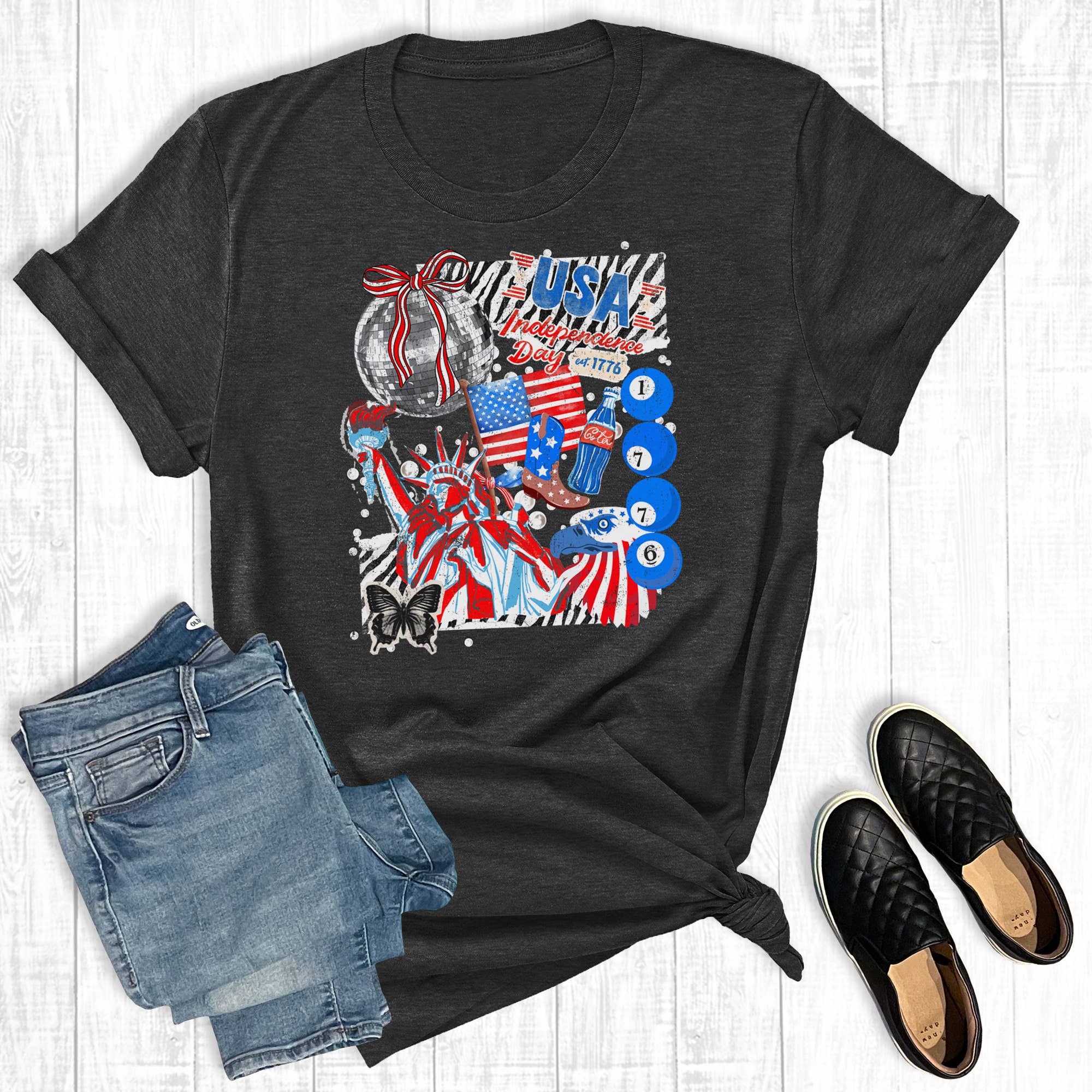 Retro 4th of July Collage Graphic Tee Hoodie, Sweatshirt | PodTeesHub.com