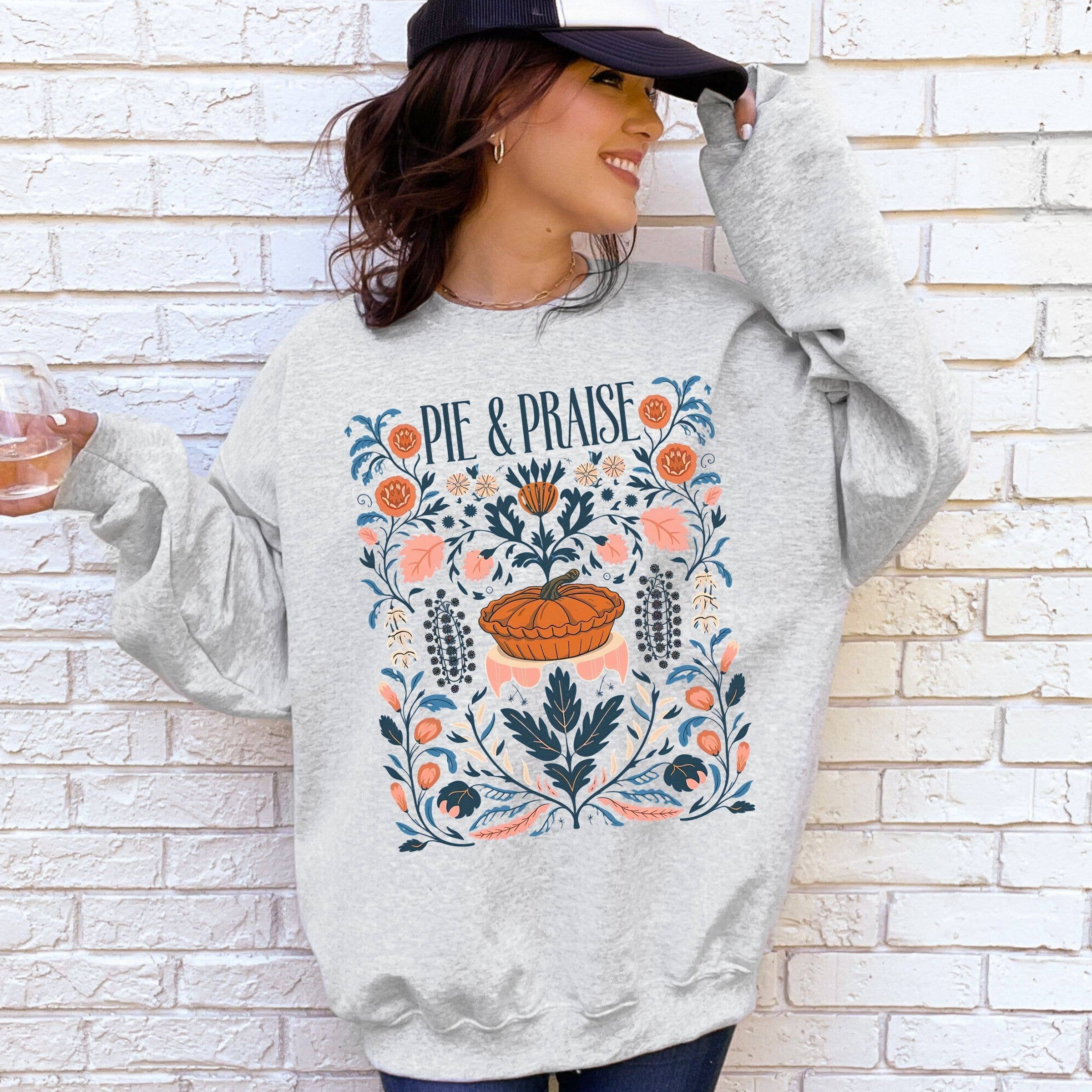 Pie and Praise Fall Christian Graphic Sweatshirt T-Shirts, Hoodie | PodTeesHub.com