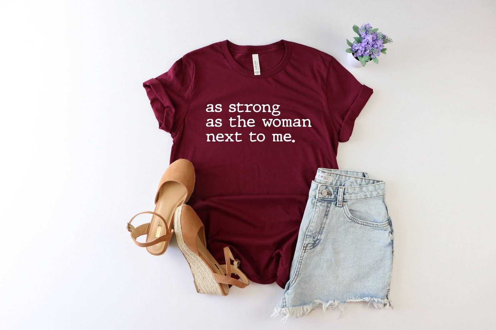 As Strong As the Woman Next To Me T-Shirt Hoodie, Sweatshirt | PodTeesHub.com