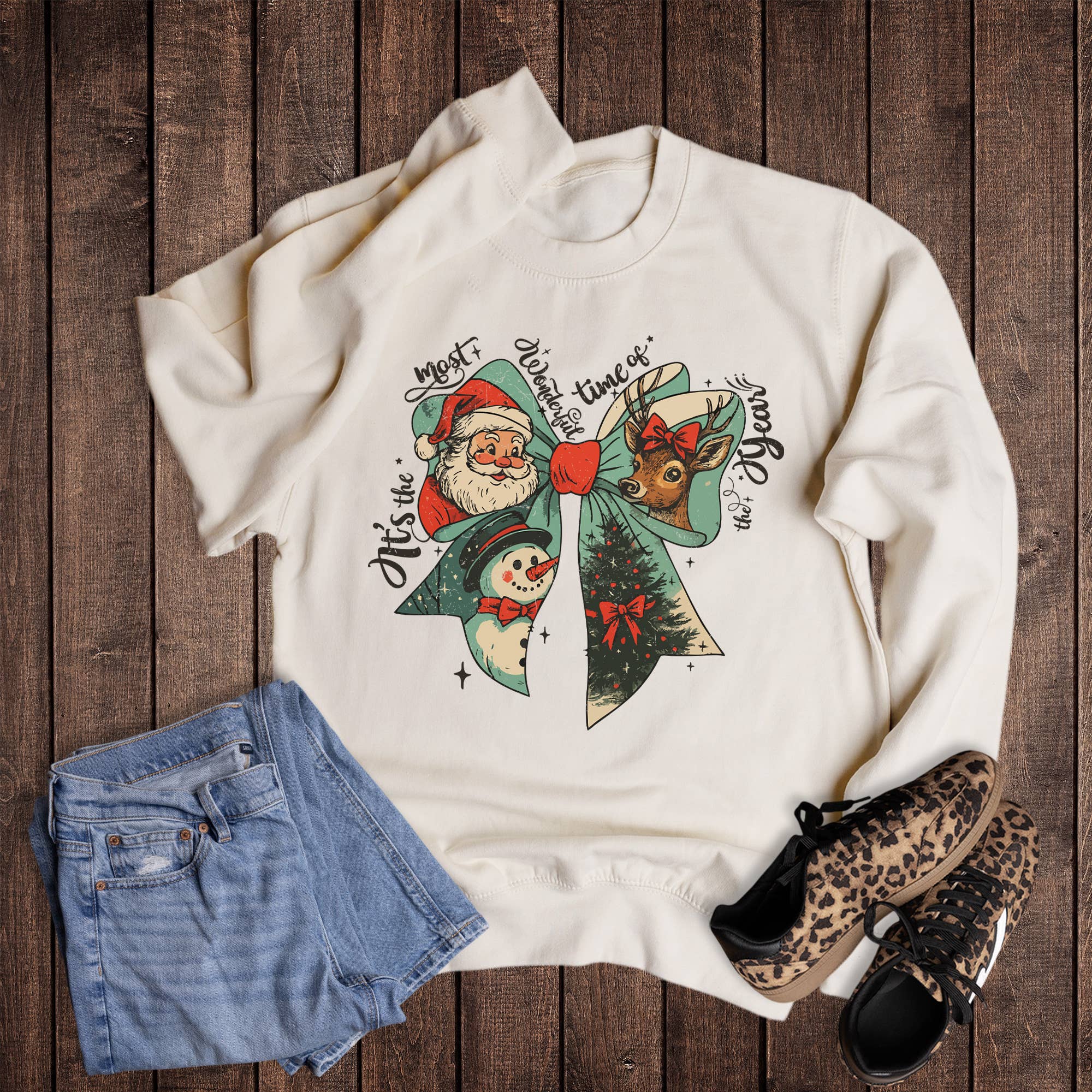 Christmas Wonderful Time of Year Bow Sweatshirt T-Shirts, Hoodie | PodTeesHub.com
