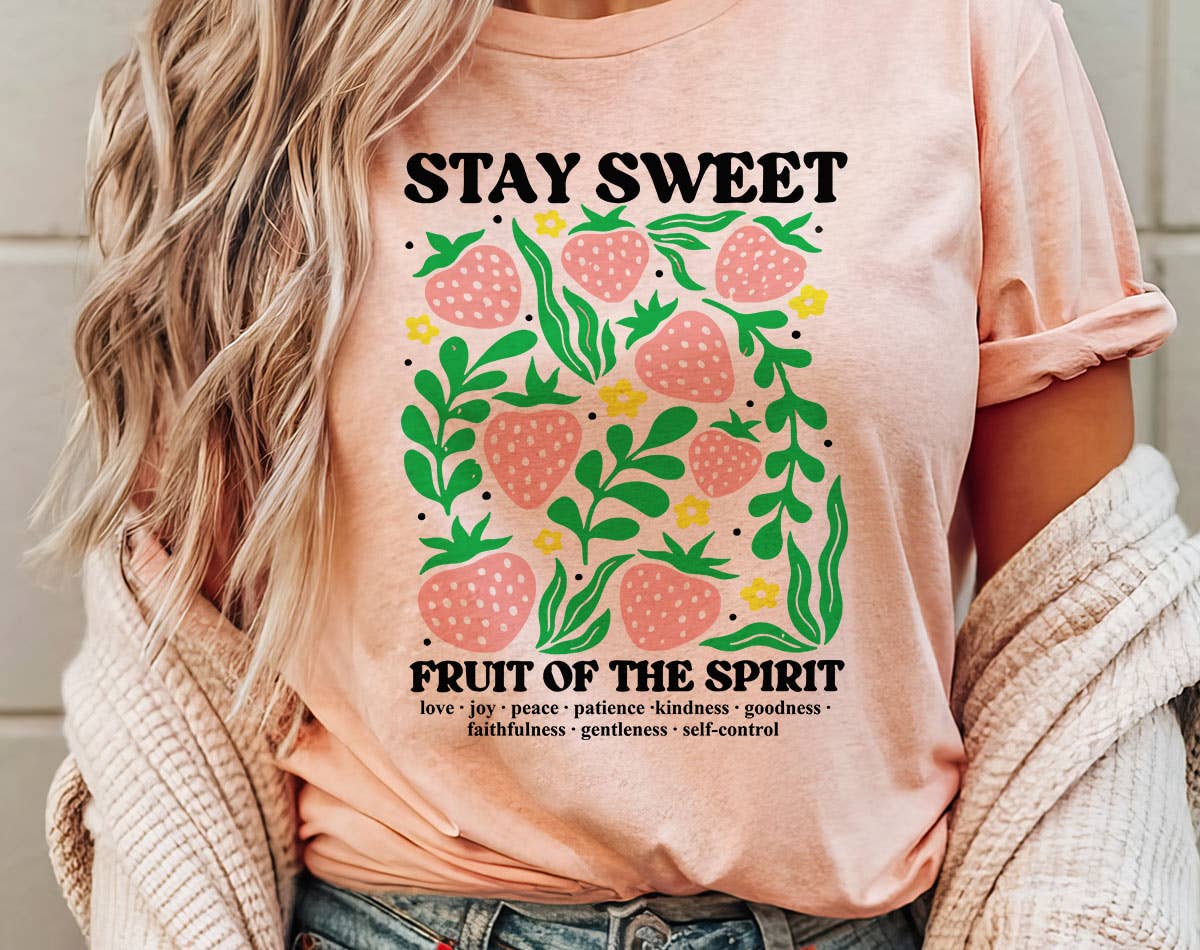 Stay Sweet Strawberries - Inspirational Saying Graphic Shirt Hoodie, Sweatshirt | PodTeesHub.com
