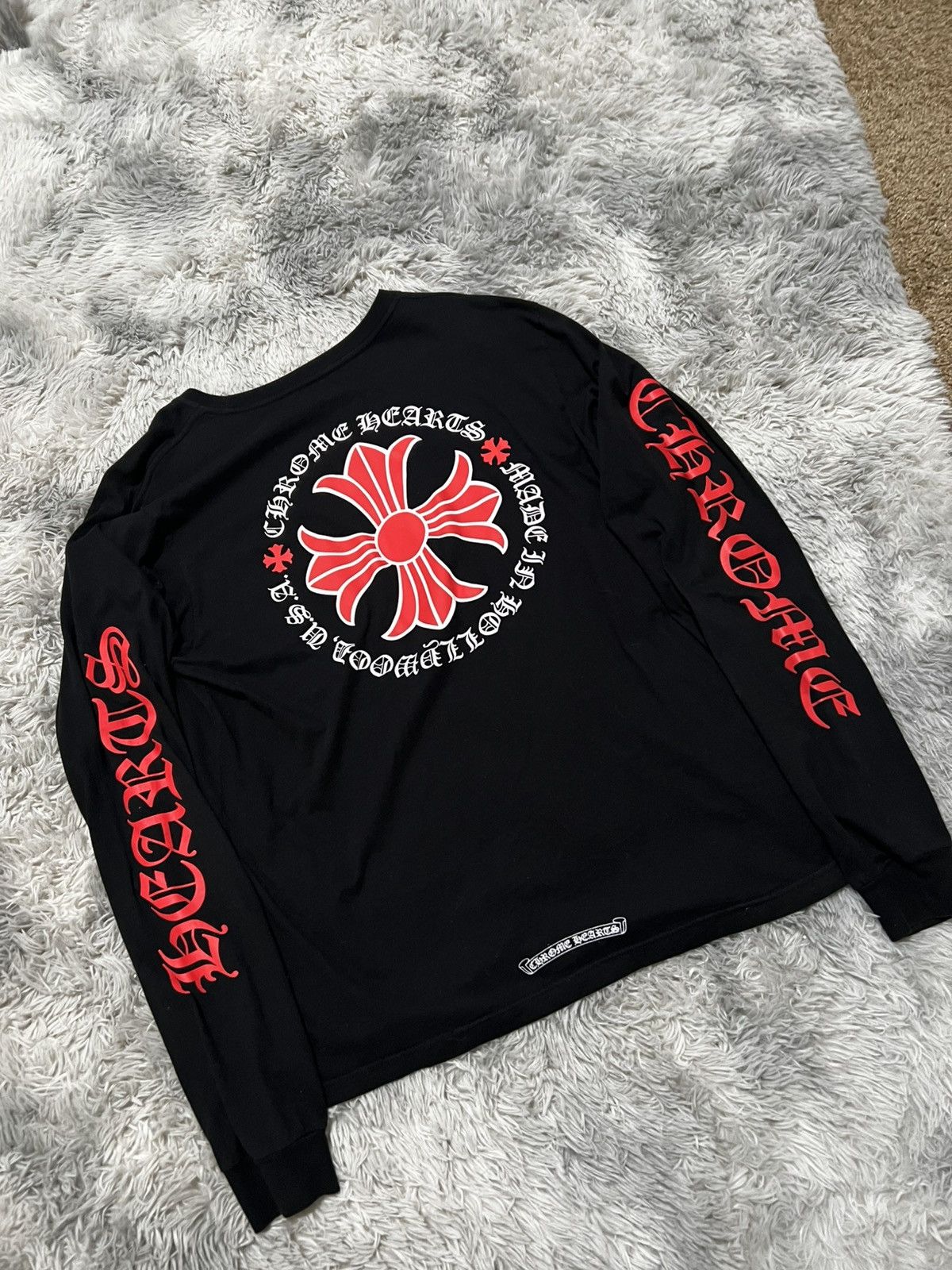 Hearts Chrome Hearts Hollywood Black Red Longsleeve T-Shirts, Hoodie, Sweatshirt | PodTeesHub.com