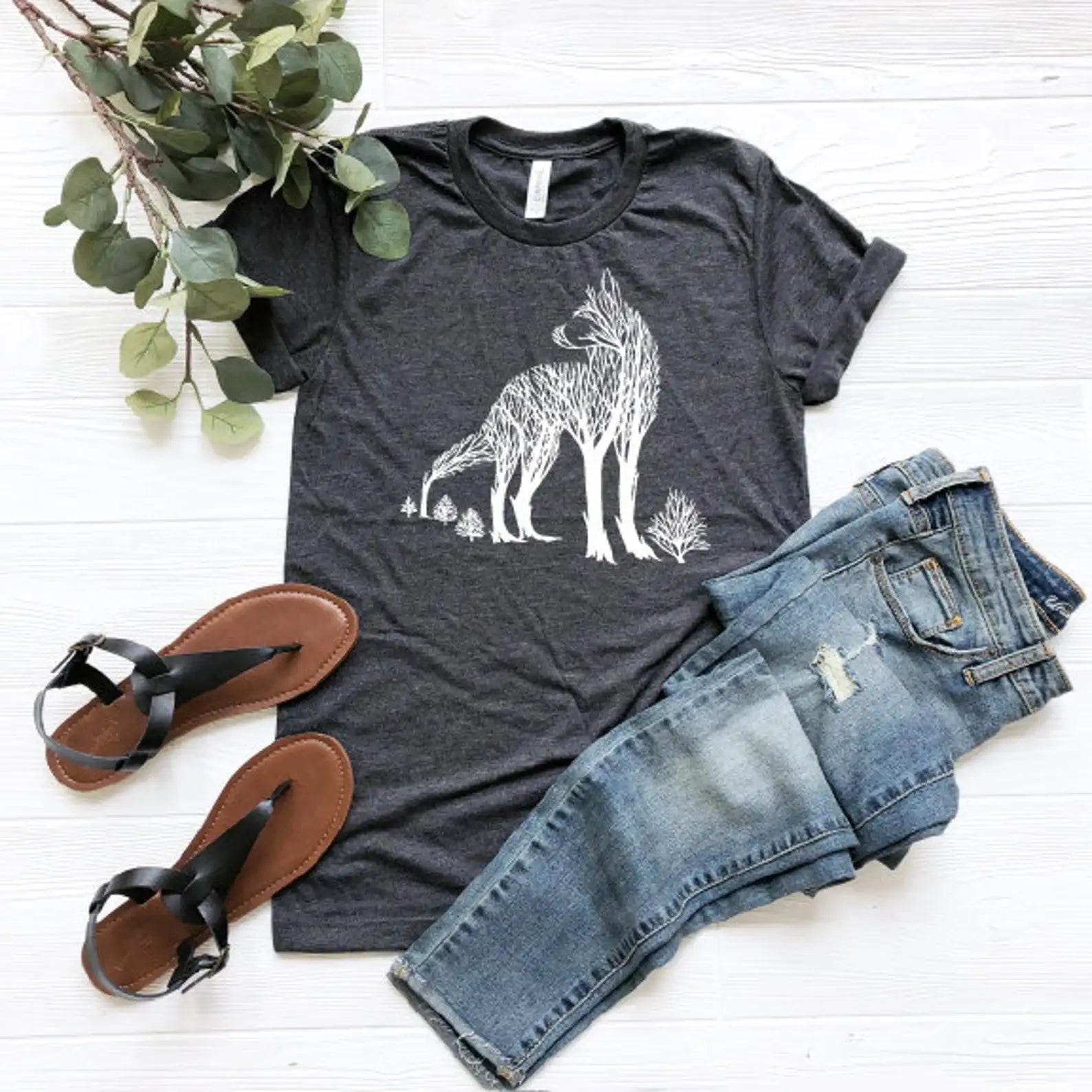 Wolf Tree T-Shirt Hoodie, Sweatshirt | PodTeesHub.com