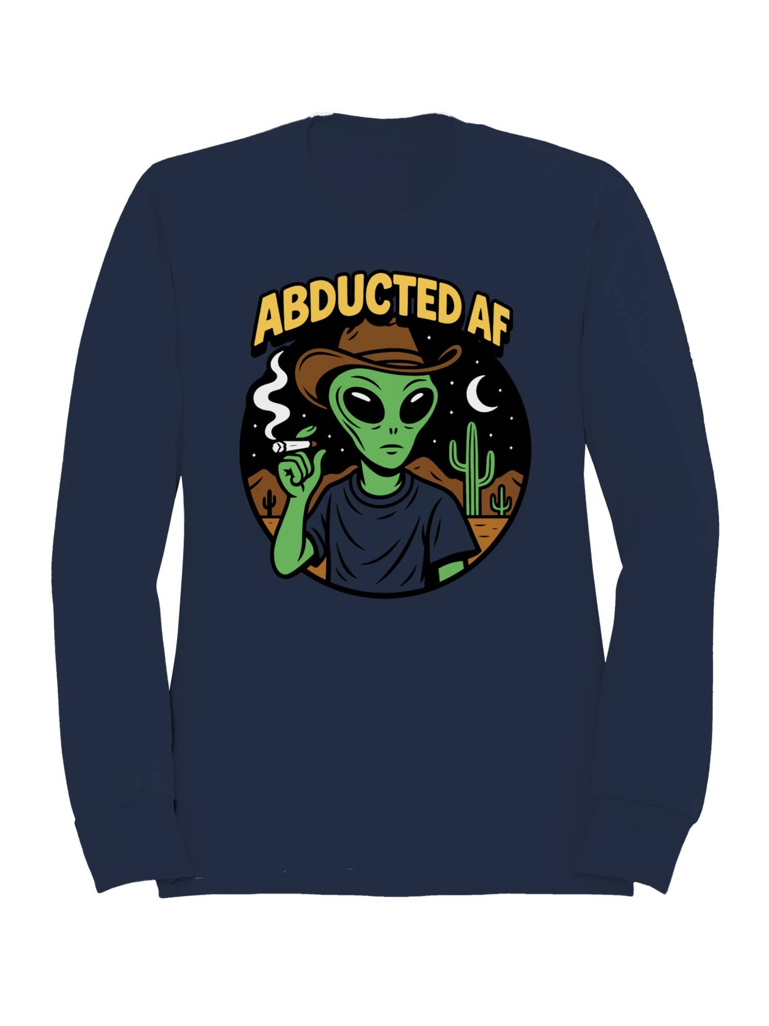 Alien Abducted Cowboy Night Women's Sweatshirt T-Shirts, Hoodie | PodTeesHub.com