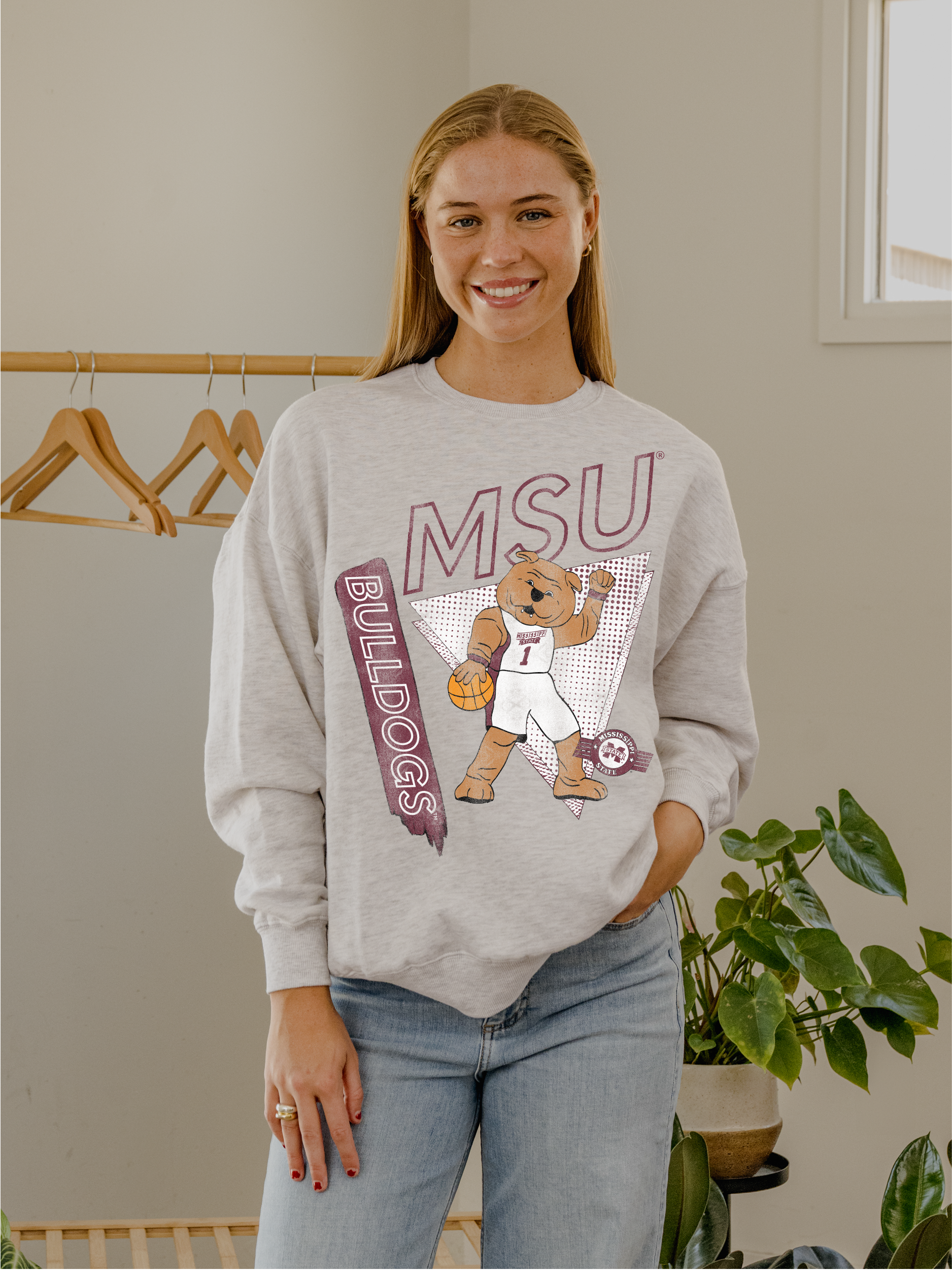 Mississippi State Bulldogs Courtside Thrifted Sweatshirt T-Shirts, Hoodie | PodTeesHub.com