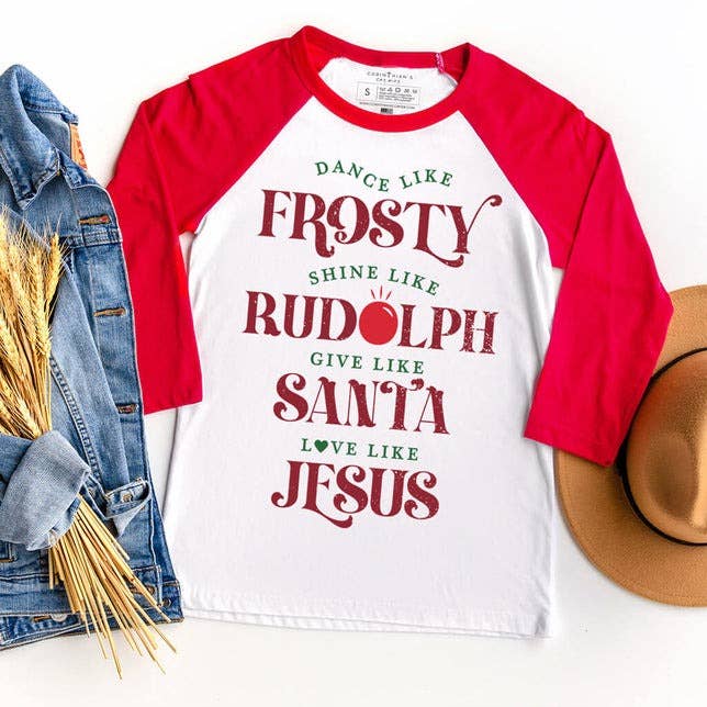 Give Like Santa Raglan 3/4 Sleeve T-Shirt Hoodie, Sweatshirt | PodTeesHub.com