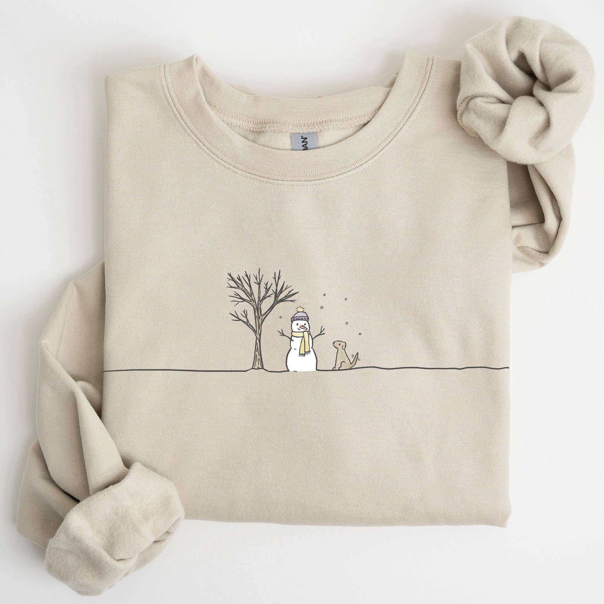 Snowman, Dog, Christmas, Winter, Santa, Xmas Snow Sweatshirt T-Shirts, Hoodie | PodTeesHub.com