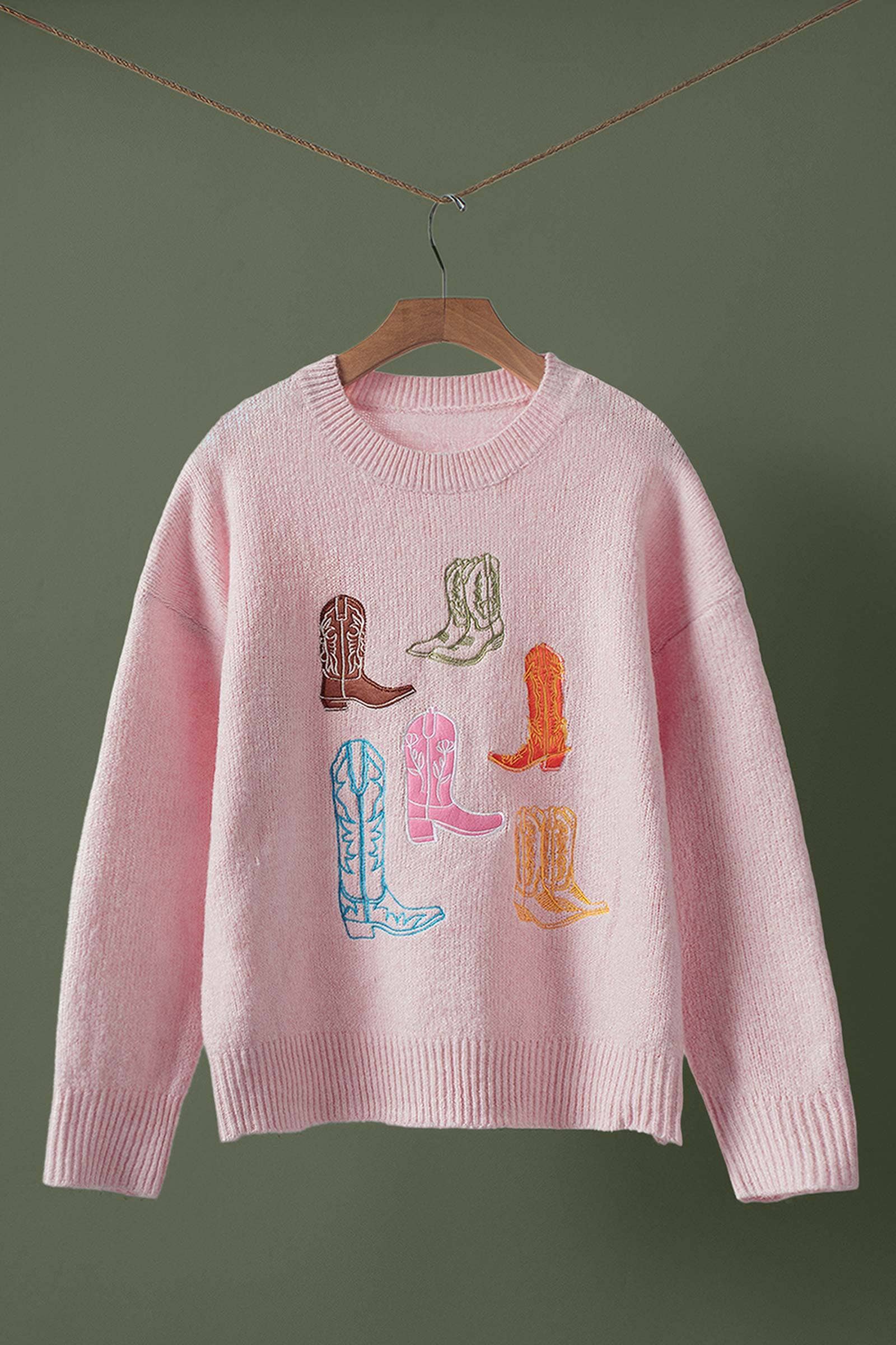 Western Embroidered Cowboy Boot Sweater T-Shirts, Hoodie, Sweatshirt | PodTeesHub.com