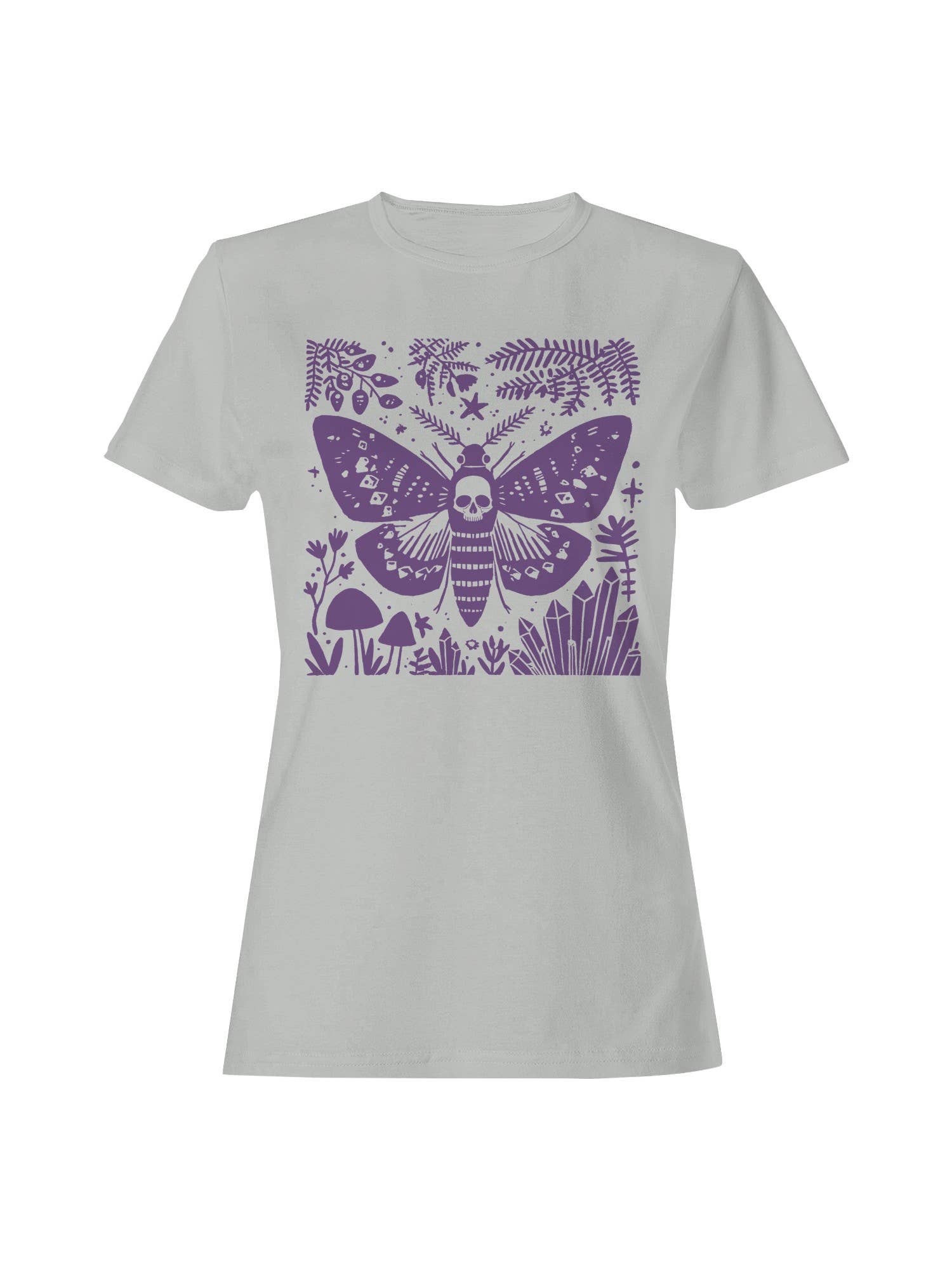Moth with Skull and Floral Elements Women's T-Shirt Hoodie, Sweatshirt | PodTeesHub.com