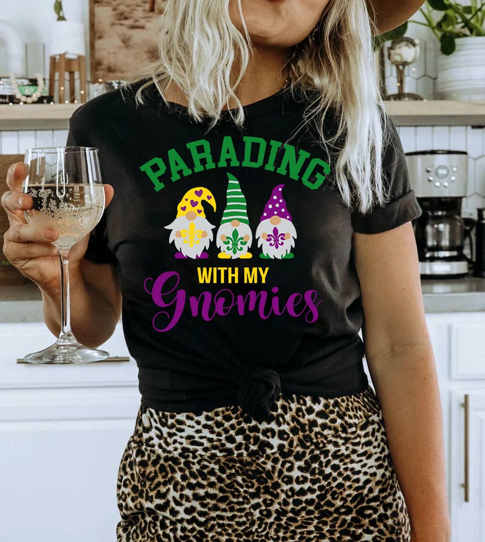 Parading with My Gnomies - Mardi Gras Fun Cute Nola T-Shirt Hoodie, Sweatshirt | PodTeesHub.com