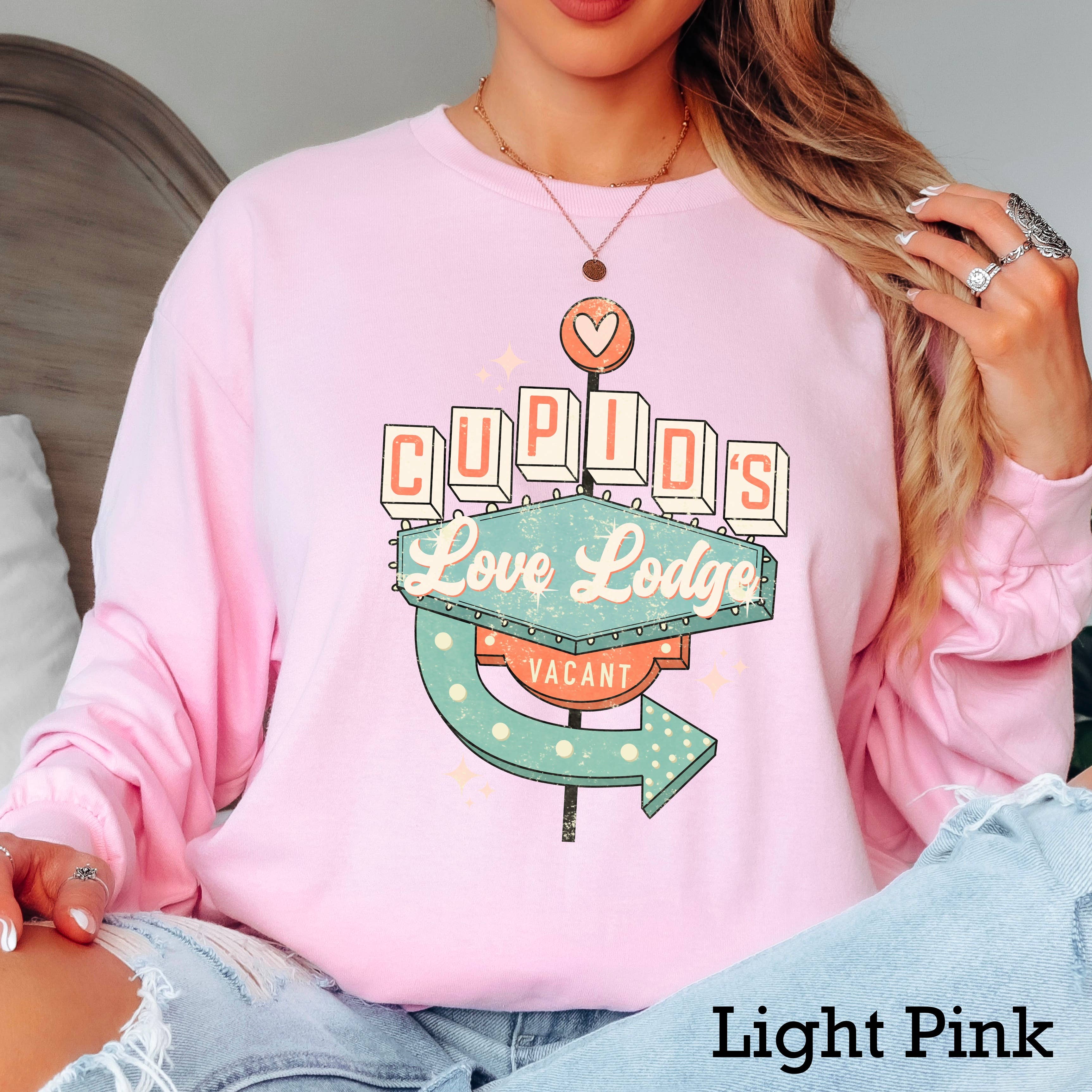 Cupid’S Love Lounge Valentine Day Long Sleeve Shirt | Gildan Hoodie, Sweatshirt | PodTeesHub.com