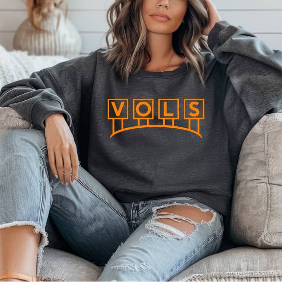 Vols Stadium Billboard, Heather Gray Crew Fleece Sweatshirt T-Shirts, Hoodie | PodTeesHub.com