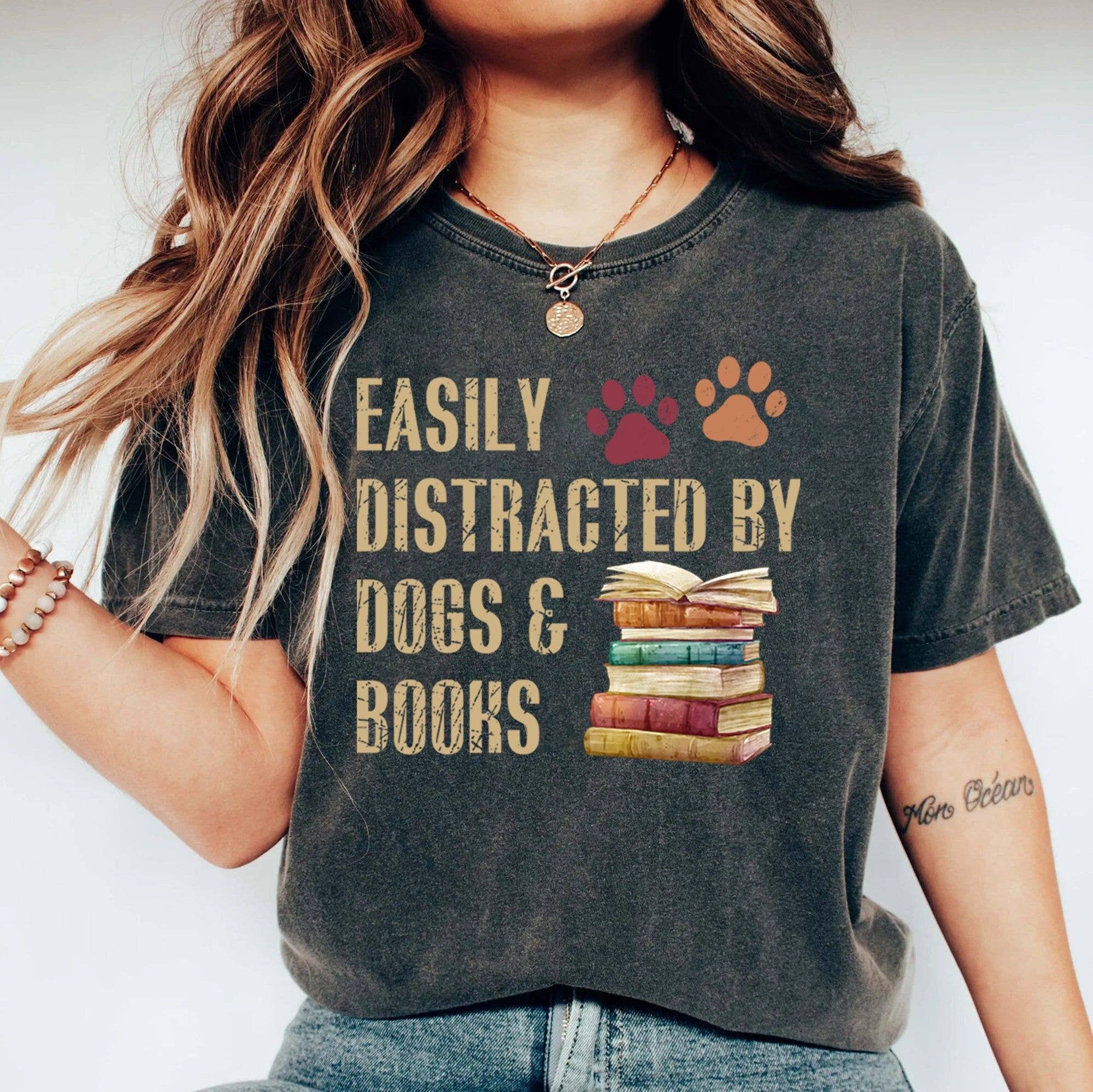 Dogs & Books Lover Tee, Funny Reader Shirt Hoodie, Sweatshirt | PodTeesHub.com