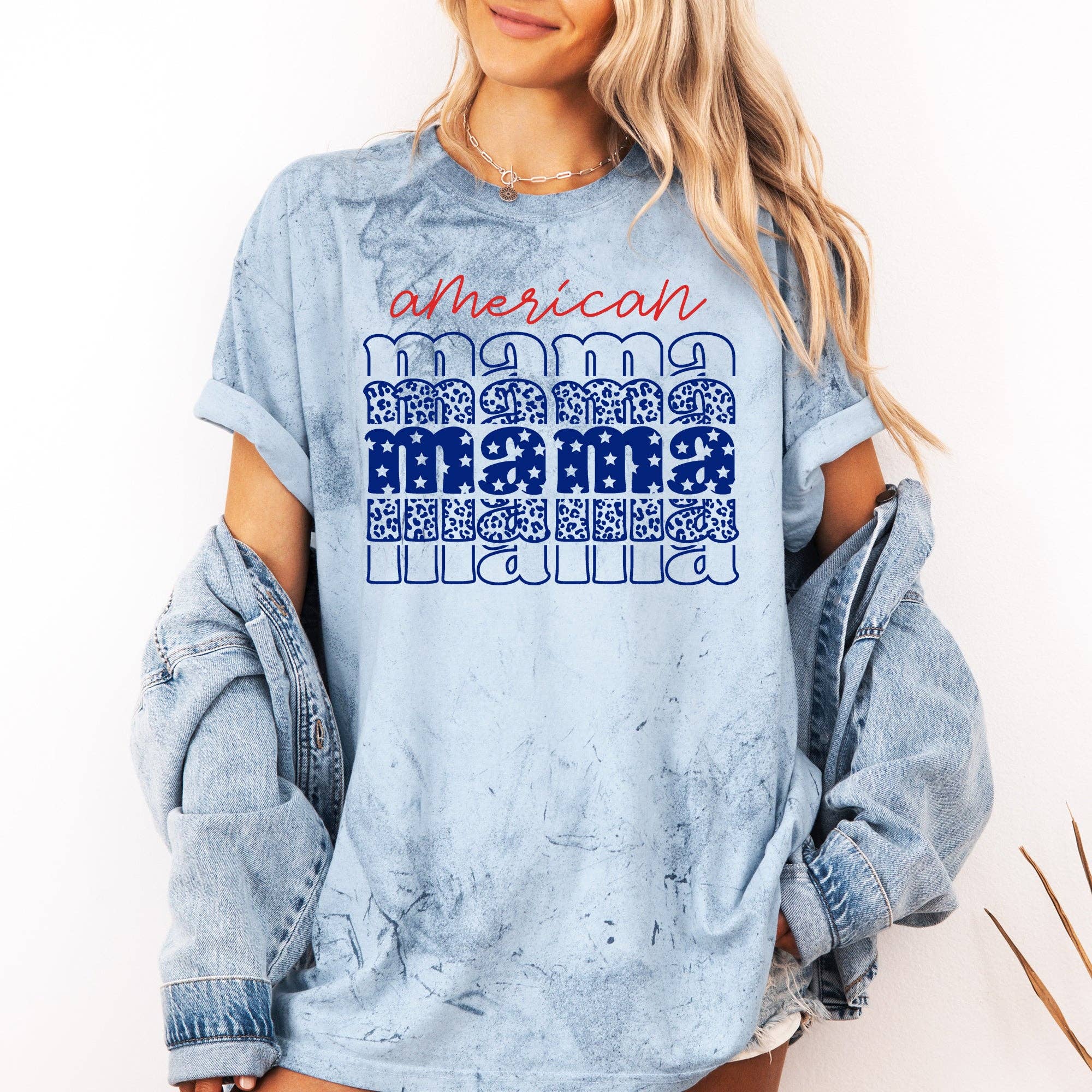 American Mama Stars, Leopard, 4th of July Color Blast Tshirt Hoodie, Sweatshirt | PodTeesHub.com