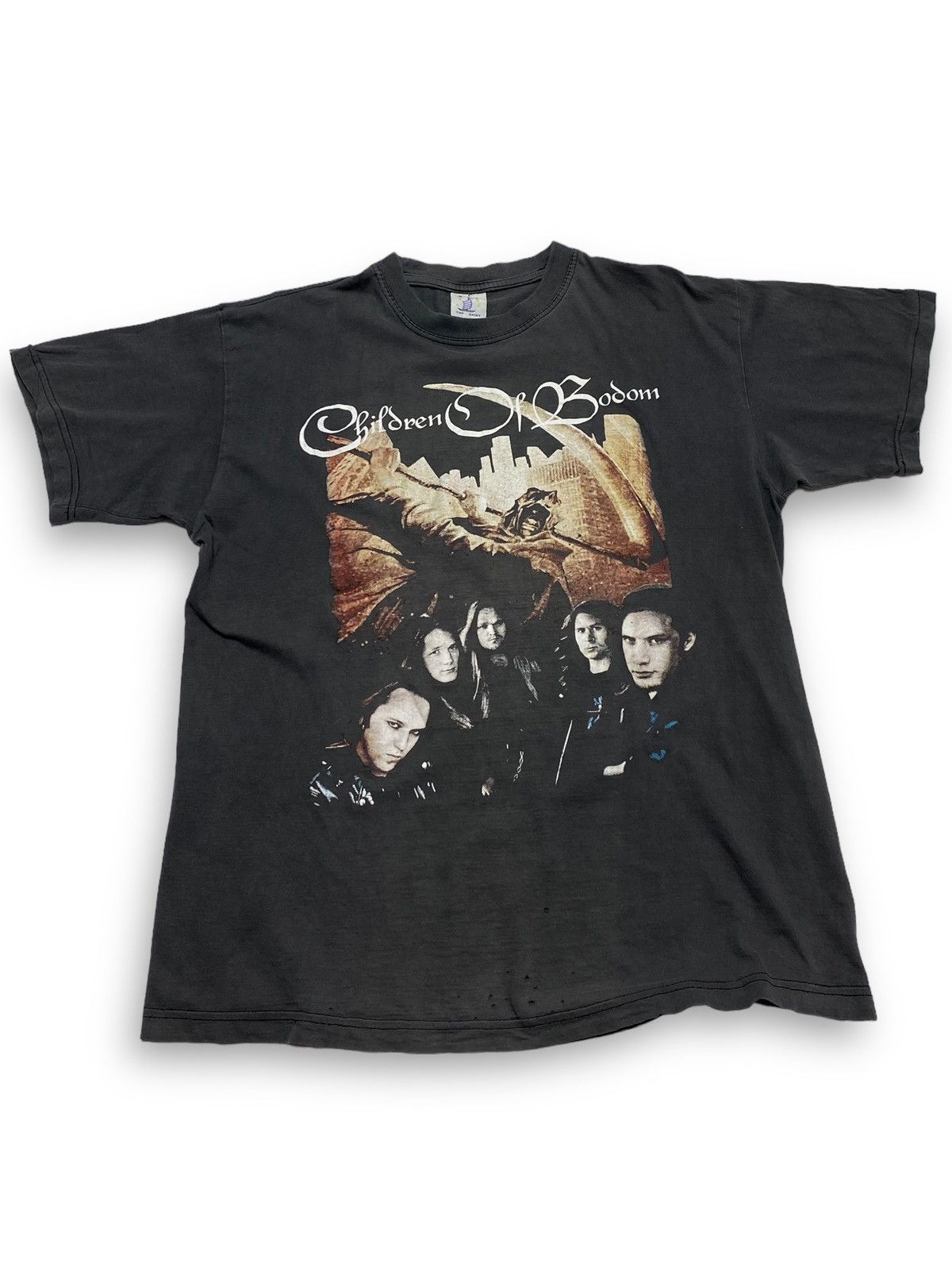Band Tees 00s Vintage Children Of Bodom Grey Faded Distressed T Shirt Hoodie, Sweatshirt | PodTeesHub.com