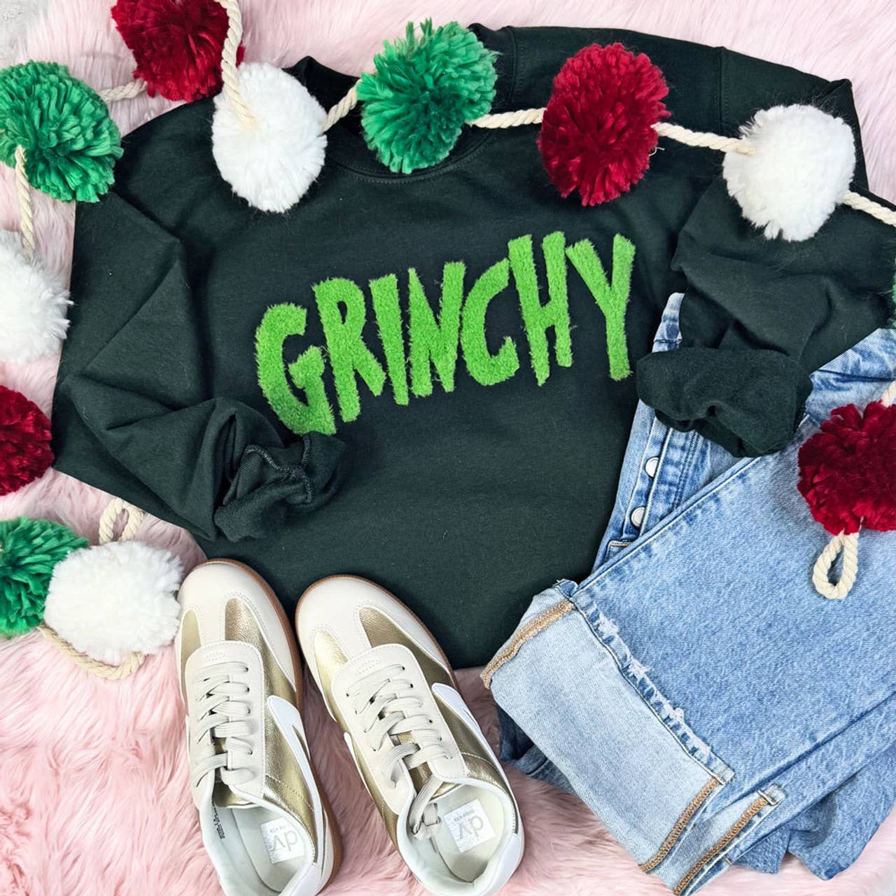Grinchy Green Fluffy Sweatshirt T-Shirts, Hoodie | PodTeesHub.com